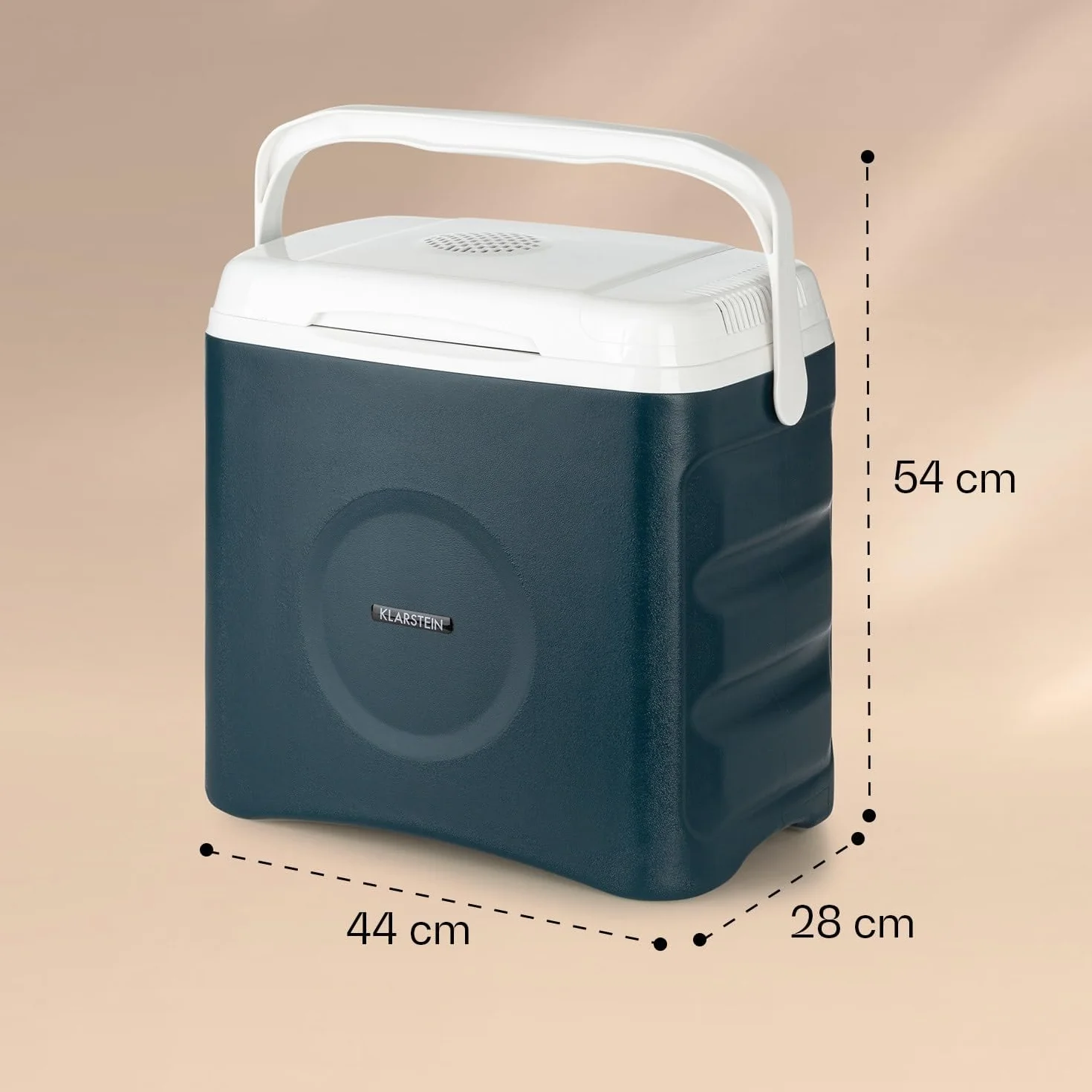 KLARSTEIN BeerBelly 29 Refrigeratore Elettrico - 29 L, 3 Connessioni: 230V, 12V Accendisigari e Porta USB, Portatile, Funzione Raffreddamento e Riscaldamento, Auto, Camion, Campeggio, Presa, Blu