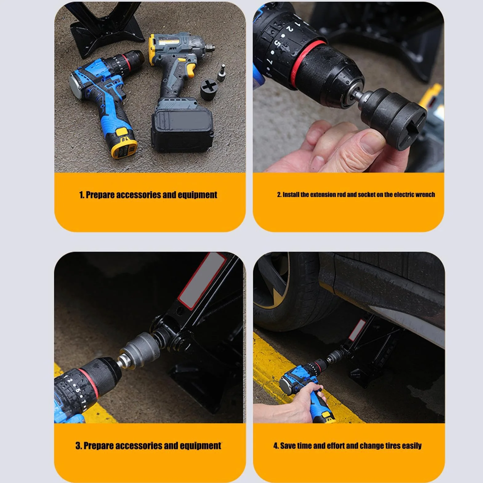 Adattatore per Cric a Forbice Auto - Attrezzo Manutenzione per Riparazioni Garage e Autocarri