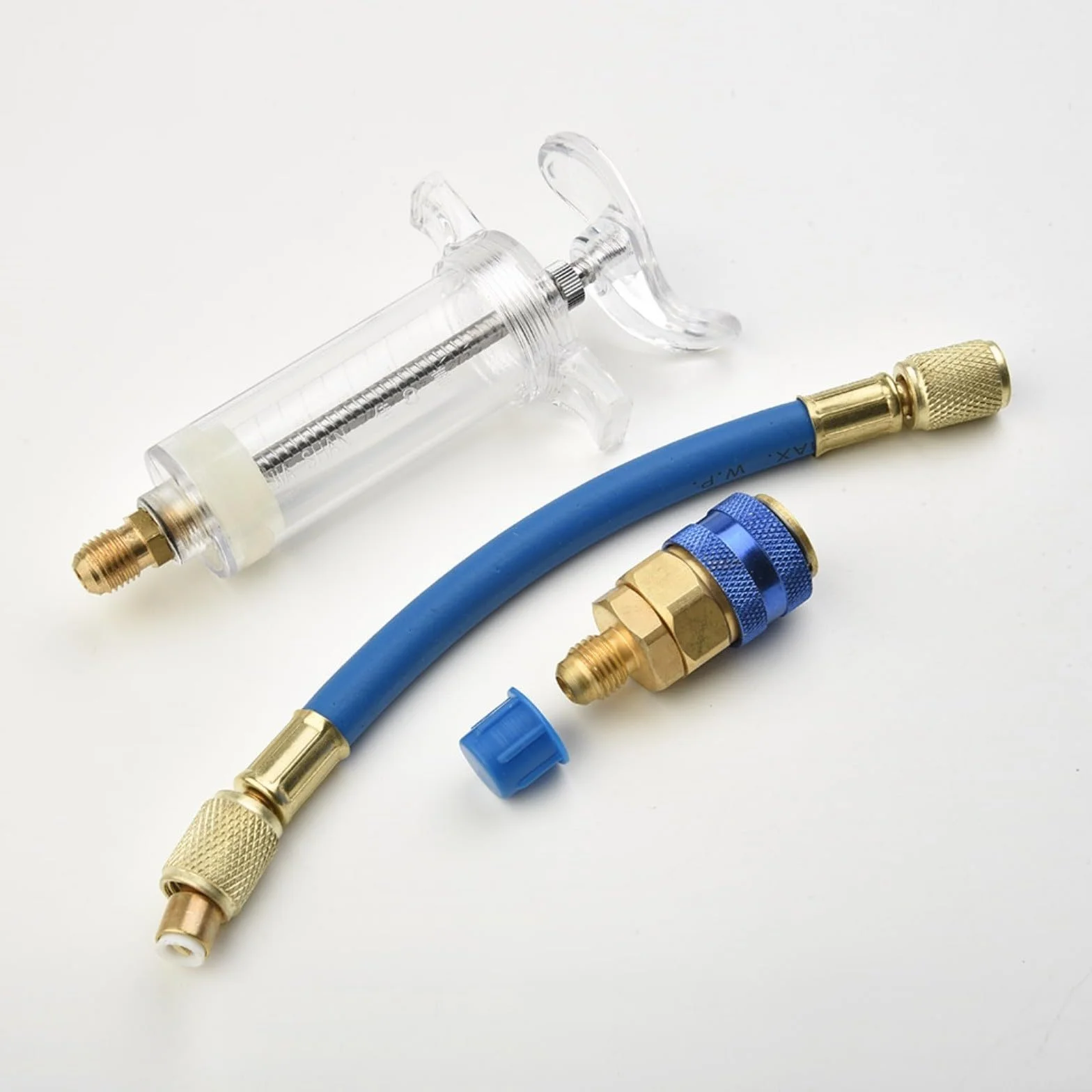 Iniettore olio tintura 30 ml accoppiatore rapido SAE lato basso 1/4 pollice distributore lubrificante compressore AC HVAC R134A
