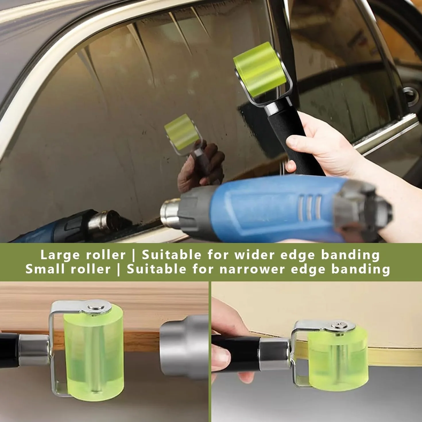 Manual Pressure Rollers, 2 Pieces Heat Resistant Silicone Roller, 30 mm & 50 mm Hand Roller for Edging and Welding PVC Tarpaulins