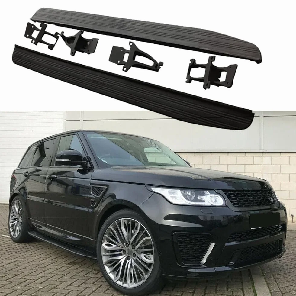 2 pezzi Pedane laterali Barre anti-ribaltamento per Land Rover Range Rover Sport L494 2013-2022 (Tutto Nero)