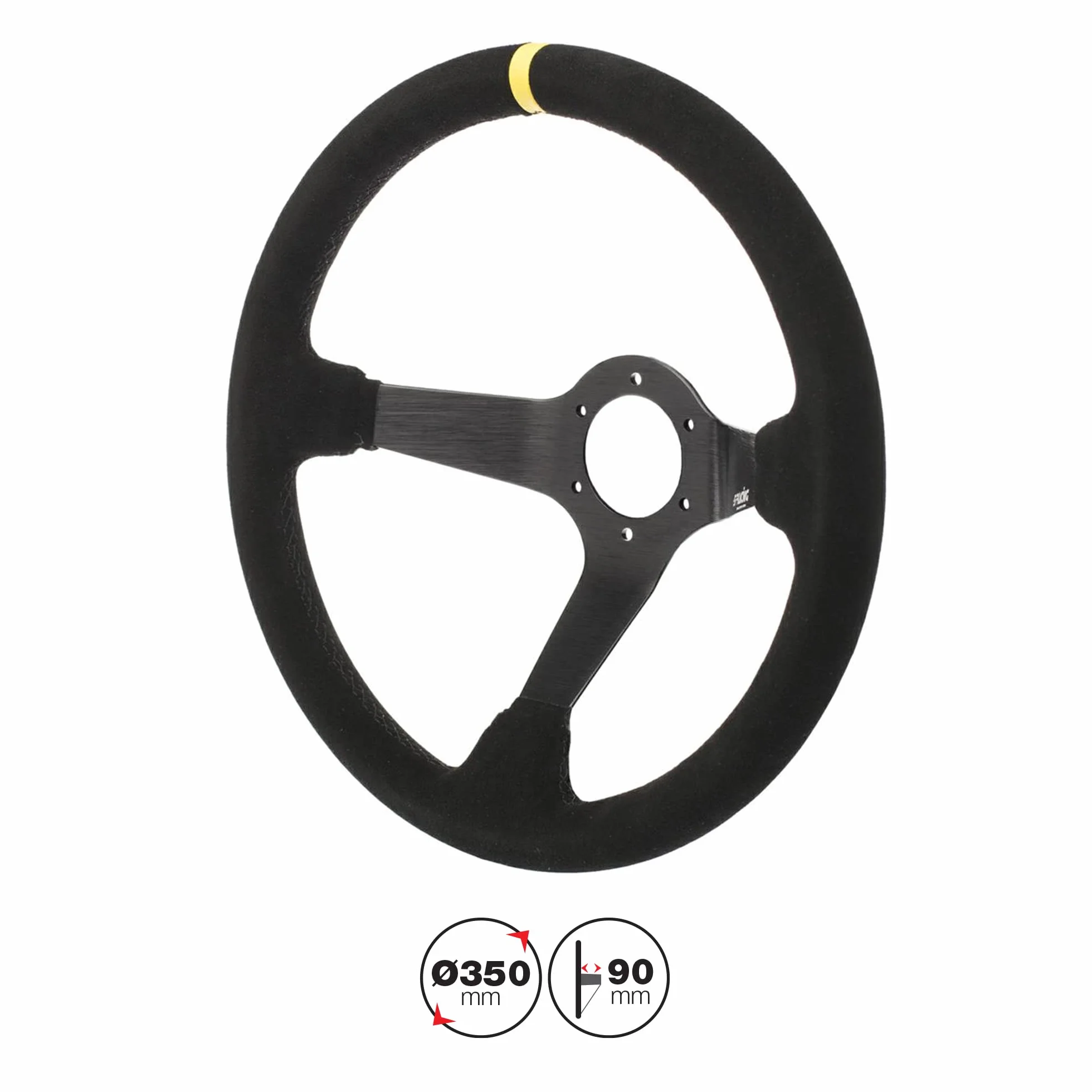 Simoni Racing CAR/350C Volante Sportivo Carrera Universale, in Camoscio Nero