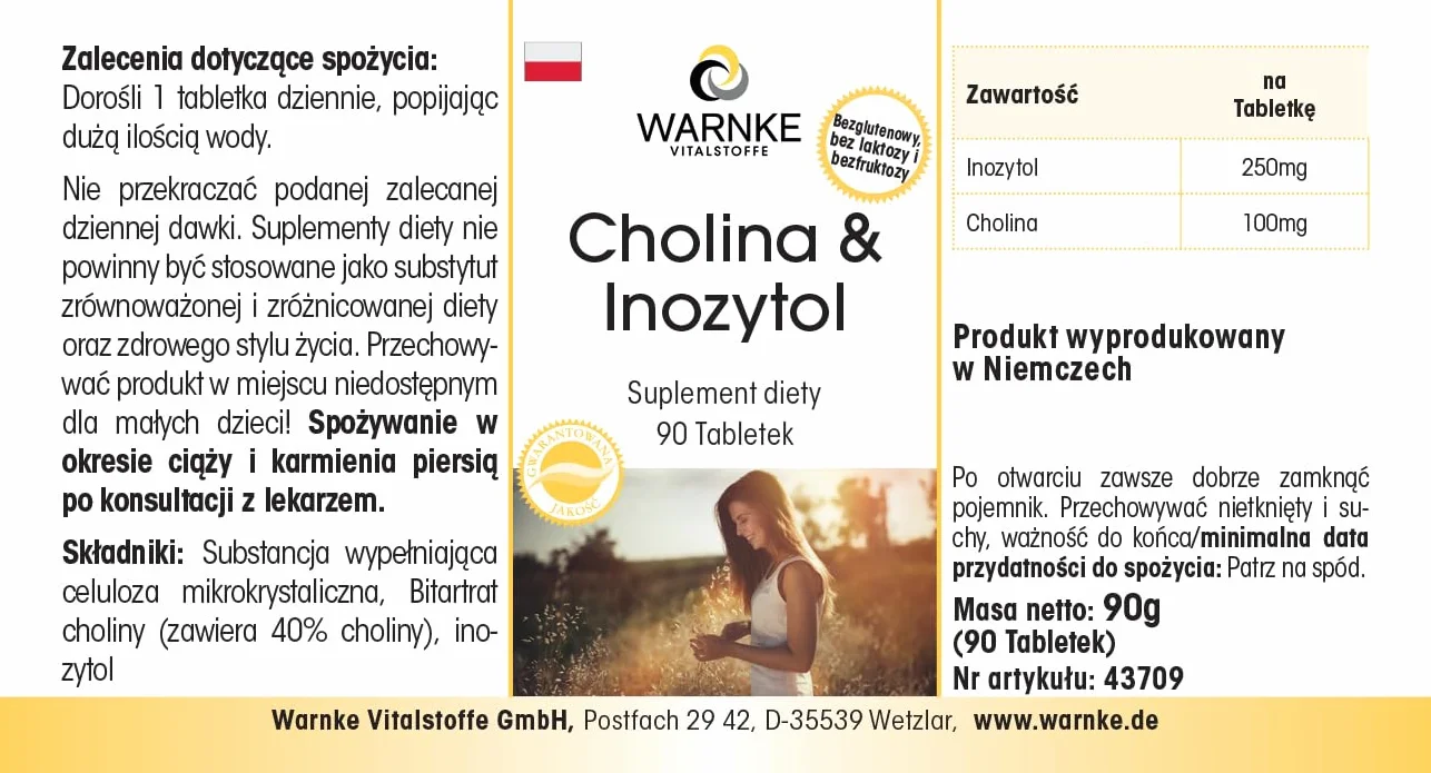 Warnke Vitalstoffe Compresse di colina con inositolo 90 Compresse