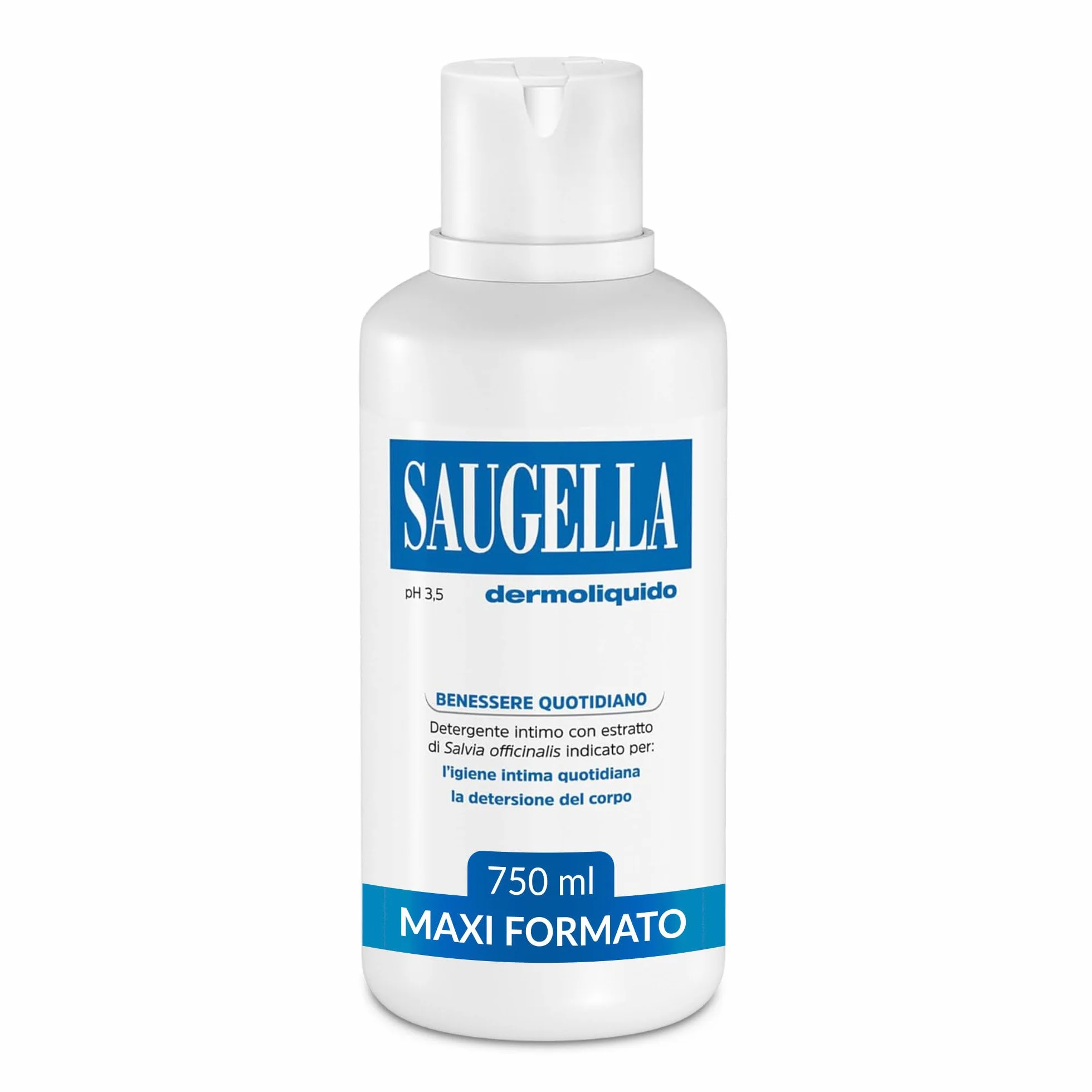 Saugella Dermoliquido Detergente Intimo Quotidiano pH 3.5 Antiodore 750 ml