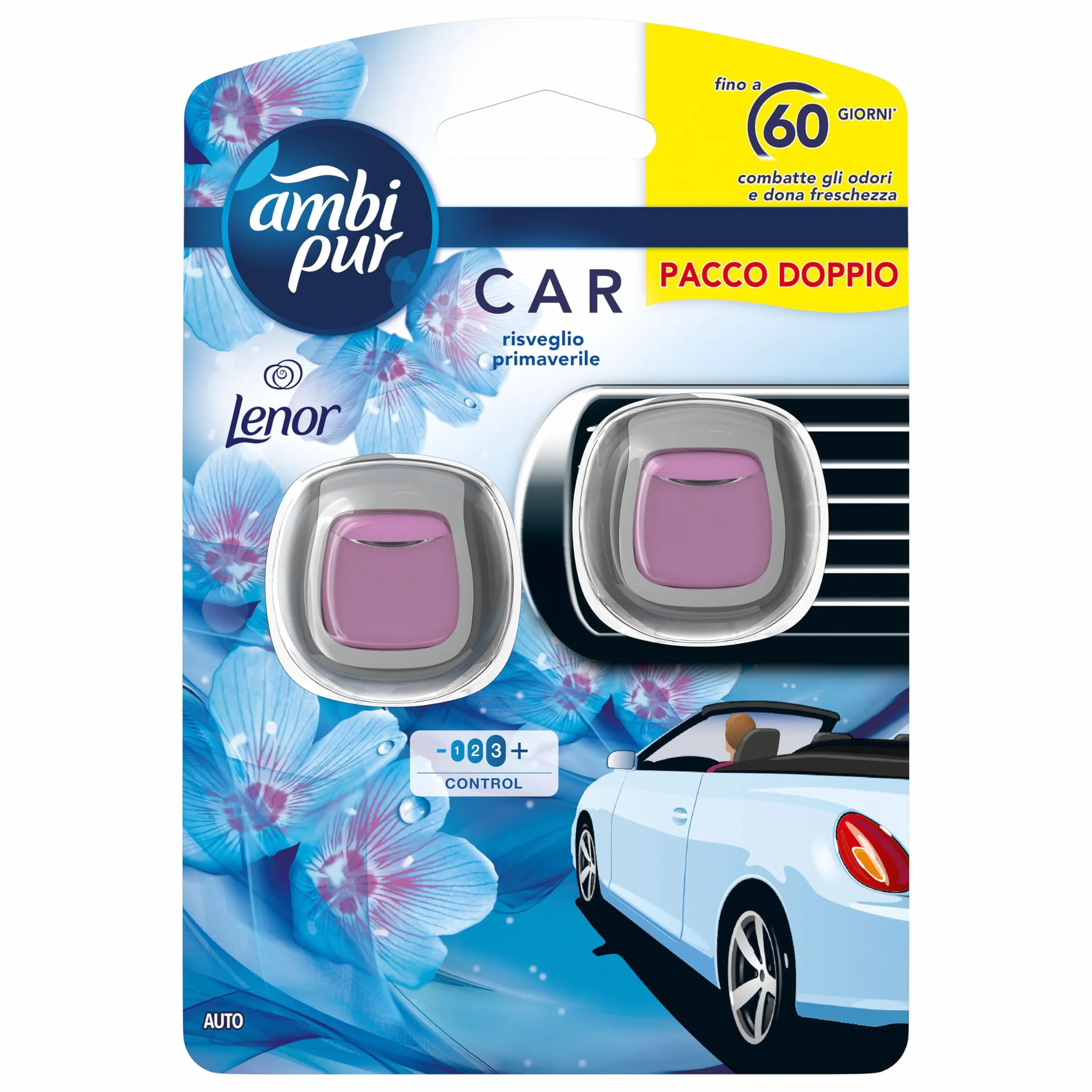Ambi Pur Car Starter Kit Deodorante Per Ambienti Con Clip Risveglio Primaverile 4ml 2 Pezzi