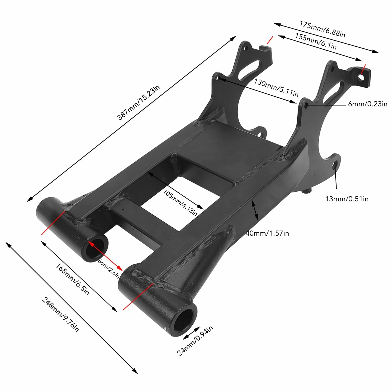 Braccio Oscillante Sospensione Posteriore, Telaio Oscillante Bilanciere Sospensione Forcella Asse Posteriore Adatto per Quad ATV 49cc 50cc 70cc 90cc 110cc Go Kart UTV Quad