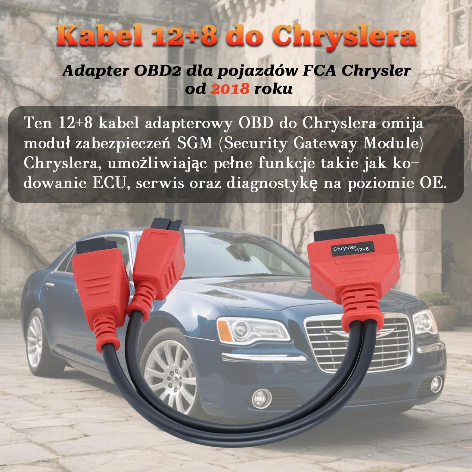 Adattatore Bypass Sicurezza Chrysler Gateway Connettore per Autel Maxisys FCA 12 8 Jeep Gladiator Wrangler JL Ram1