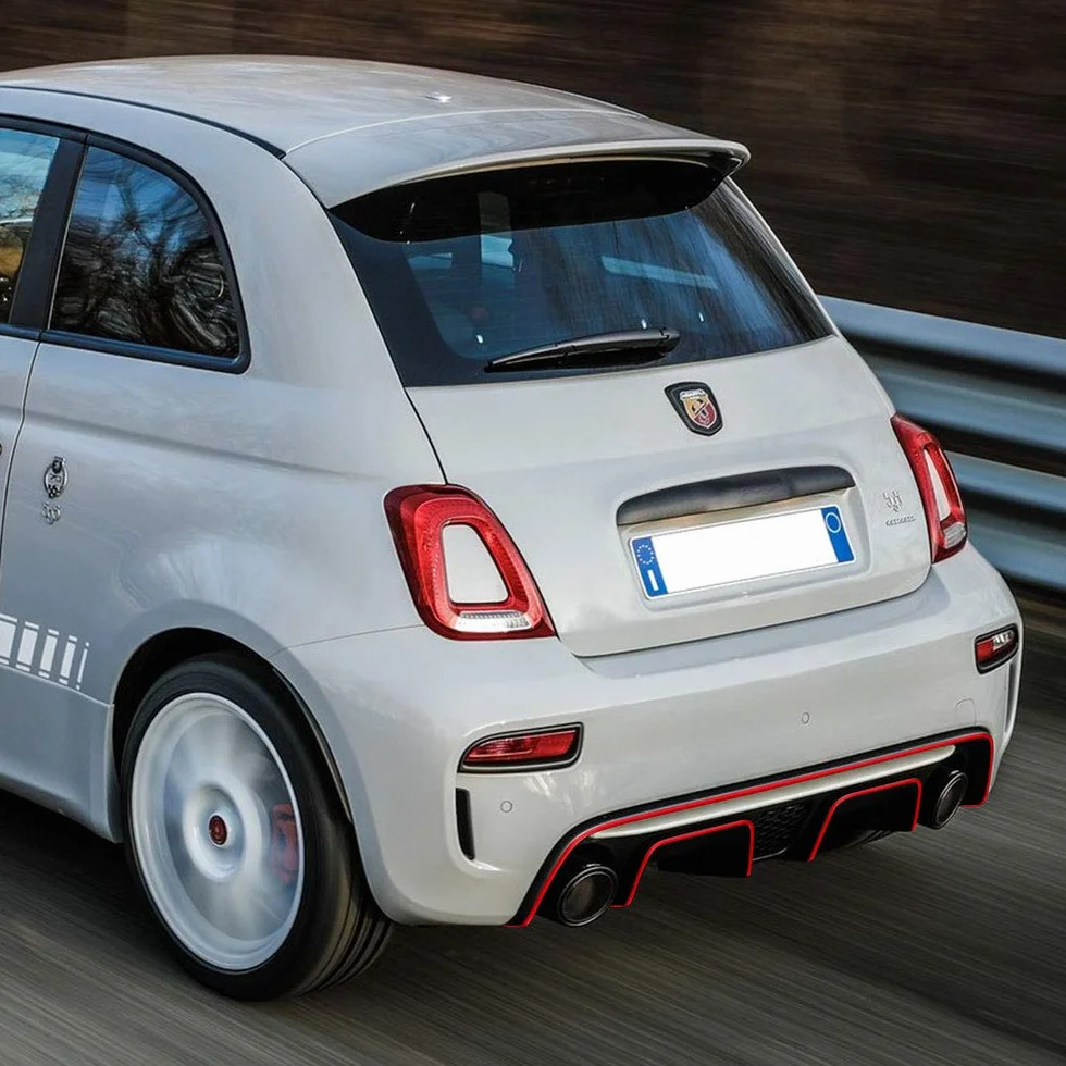 4R Quattroerre.it Profilo Adesivo per Paraurti Posteriore Fiat 500 Abarth, Rosso