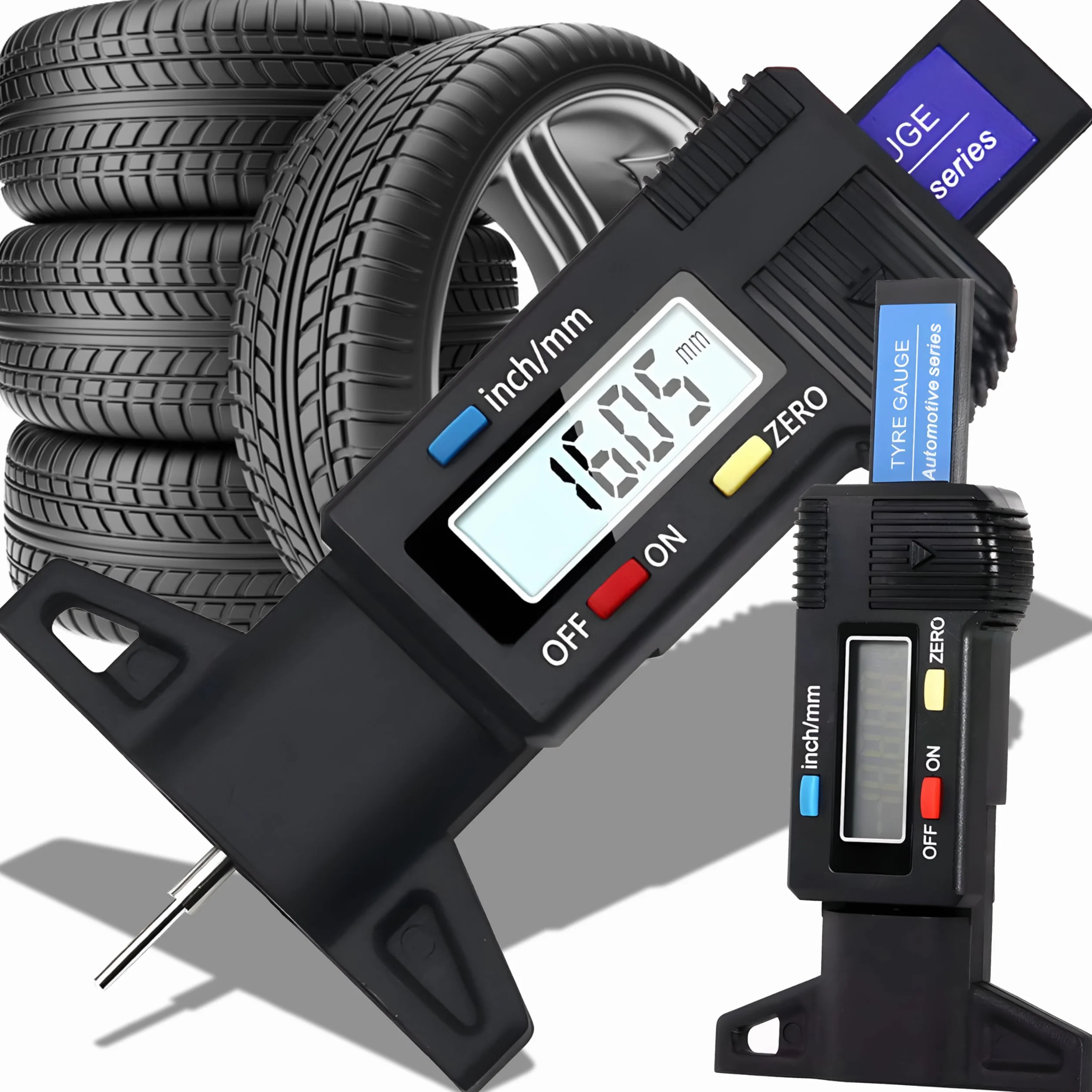 Retoo Digitale Misuratore di Profondità Battistrada 0-25,4 mm LCD per Moto Auto Camion inch/mm