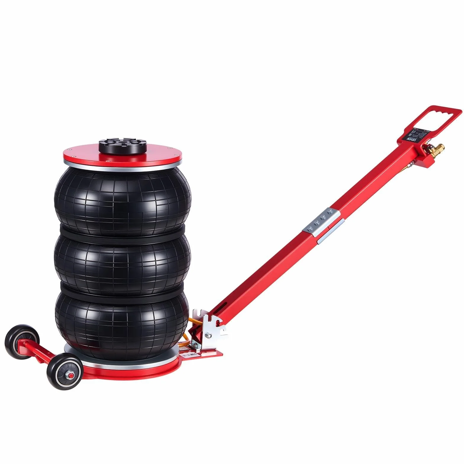 VEVOR Cric Pneumatico per Auto da 5 Tonnellate con 6 Tubi in Acciaio e Manico Lungo Regolabile, Altezza di Sollevamento da 140 a 464 mm, Sollevamento Rapido, Cric Pneumatico per Auto, SUV