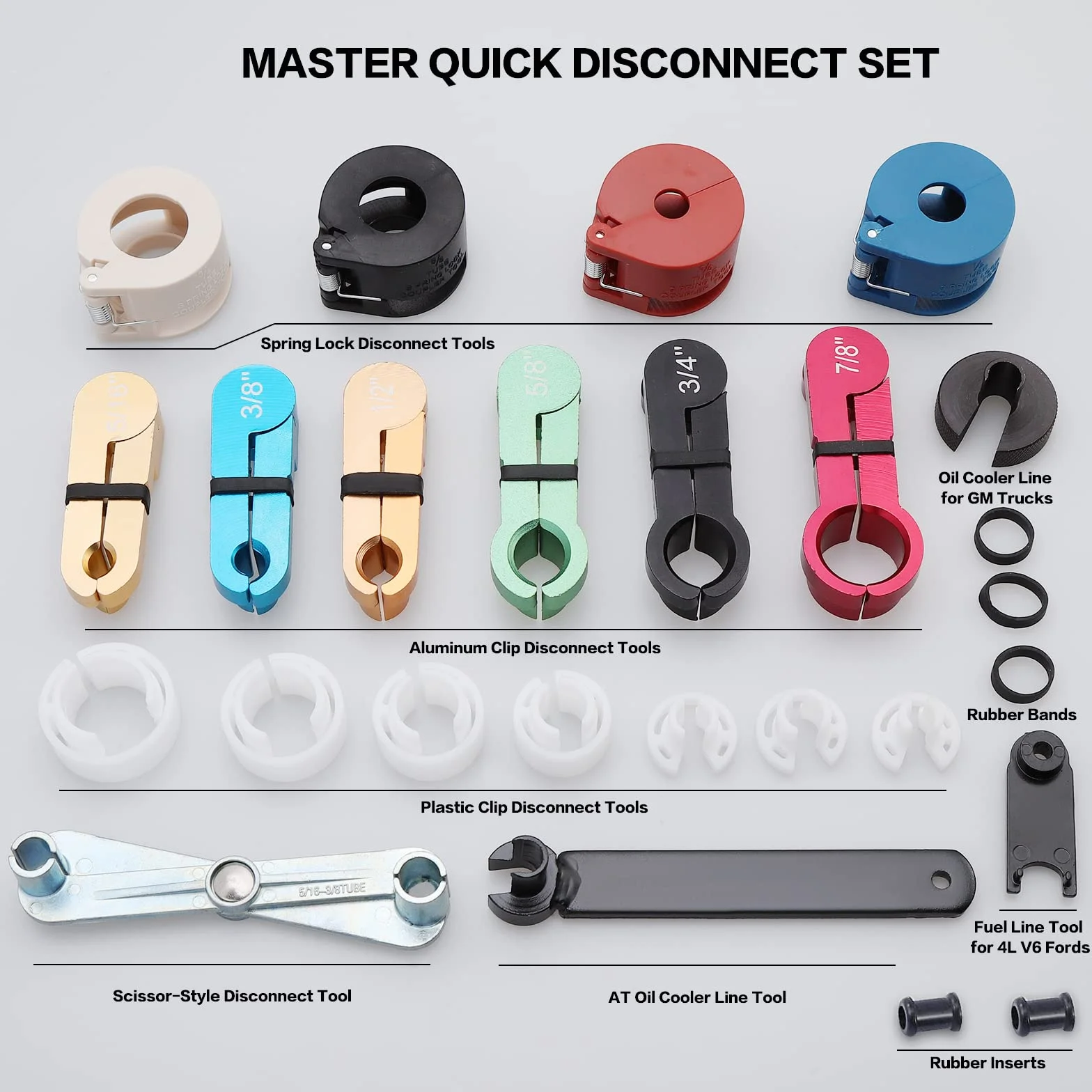 HSEAMALL 22PCS Set di Strumenti di Disconnessione Rapida,Tubo Flessibile Aria Condizionata per Auto Tubo di Olio Tubo di Carburante Strumento di Rimozione Strumento di Disconnessione per Sistemi,Rosso