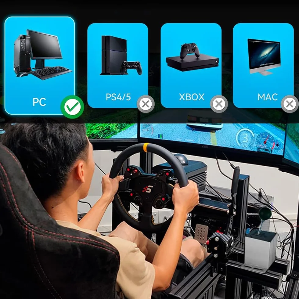 Freno de mano USB para PC de 64 bits, mejora del freno de mano para juegos de carreras SIM para G25 G27 G29 T500 T300, resorte reforzado/negro + abrazadera