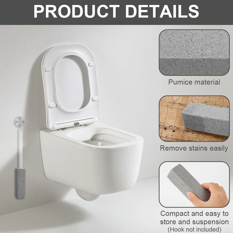 HOTUT Pietra pomice per pulizia 4 pezzi detergente WC lavello piscina cucina