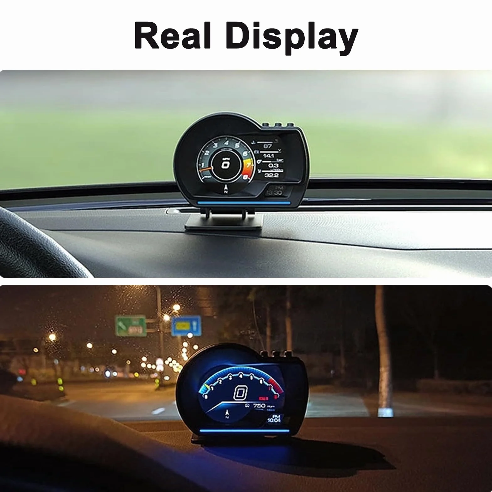 KAOLALI Head Up Display per Auto OBD GPS Tachimetro Universale HUD Indicatore Intelligente con Staffa Regolabile Luce KMH MPH per Auto Camion Camper Tachimetro Guida sicura