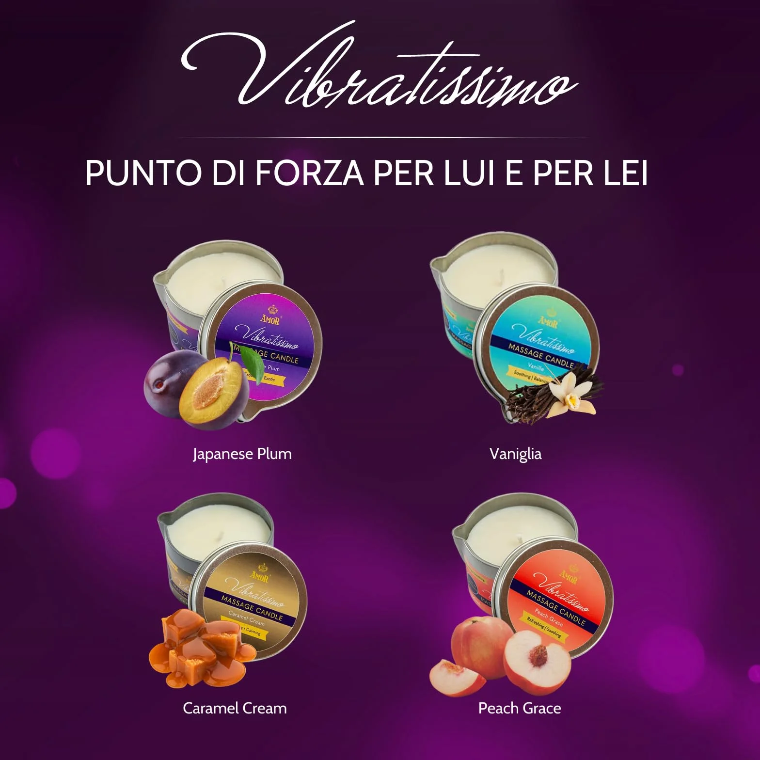 VIBRATISSIMO Candela da massaggio Caramel Cream 50 ml relax pelli sensibili