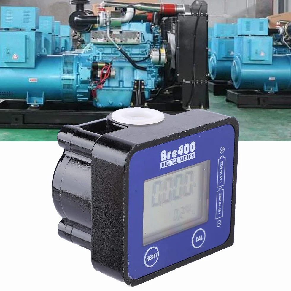 Misuratore di Portata dell'Acqua, Misuratore di Portata 1/2" Misuratore di Portata Dell'olio Contametro Display LCD 1% di Alta Precisione per Benzina Blu