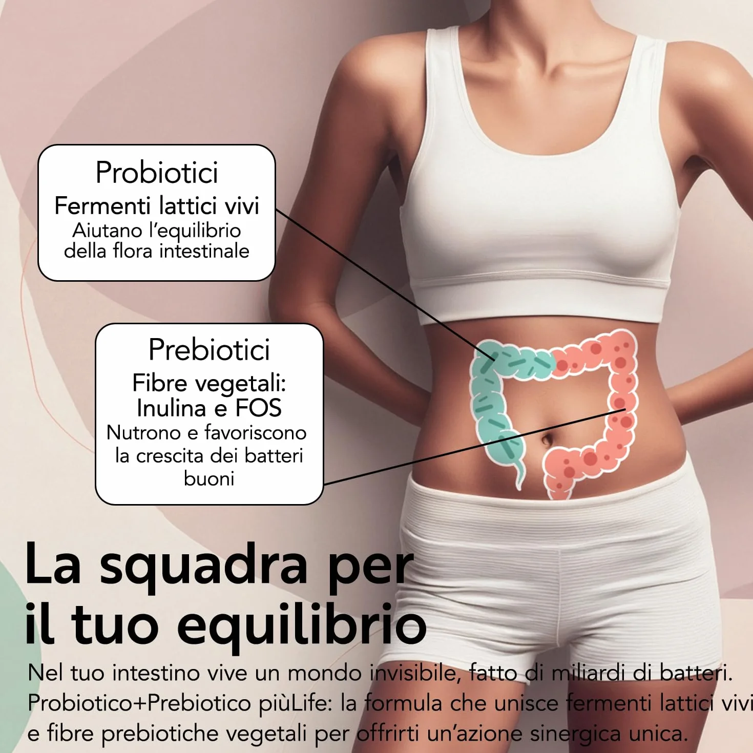 PiùLife Probiotici e Prebiotici 40 Miliardi UFC 20 Ceppi Inulina FOS 120 Capsule