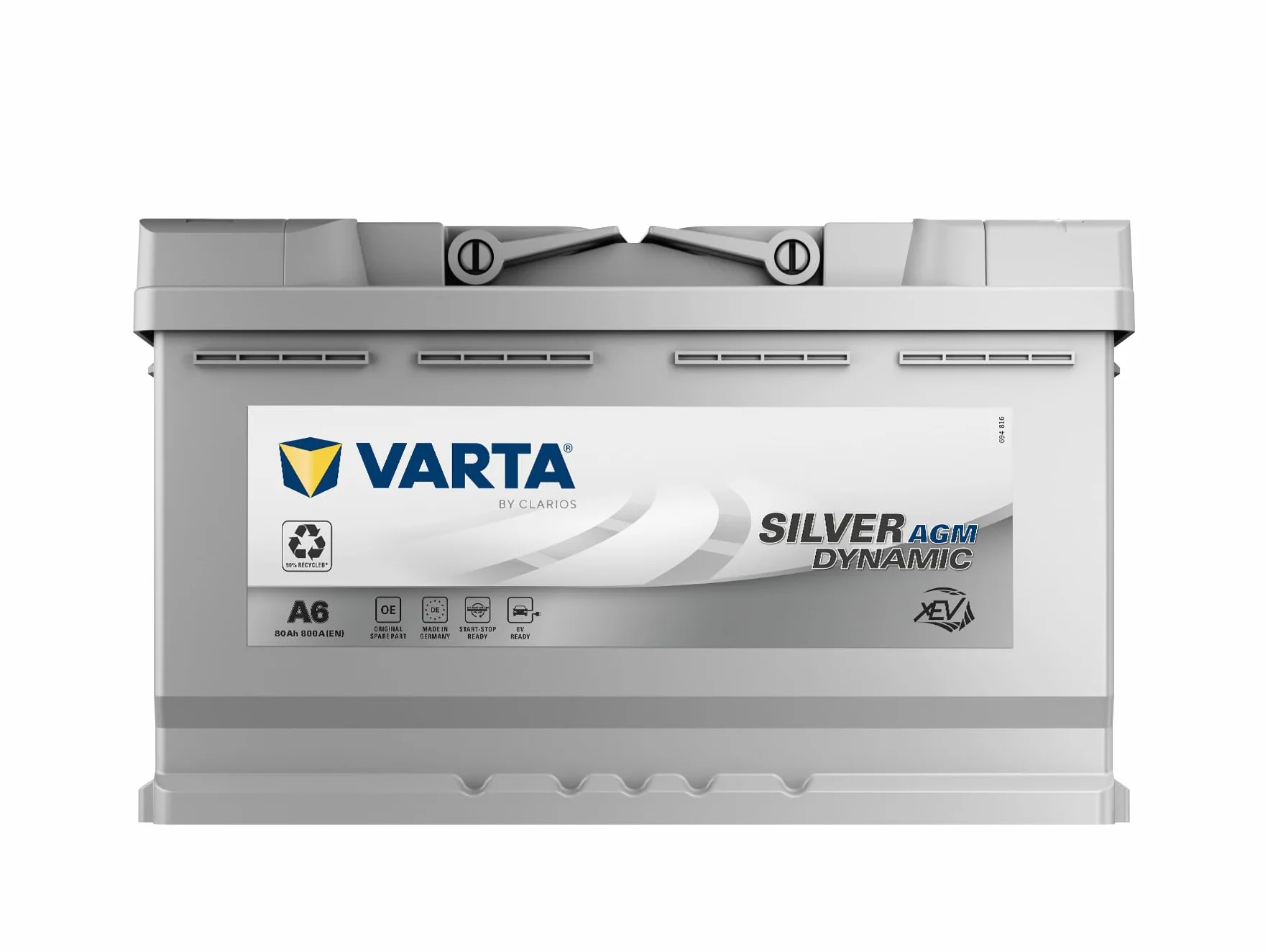 ARTA Silver Dynamic AGM Batteria A6 - Batteria Start-Stop e xEV per Auto 12V 80Ah 800A - Batteria di avviamento per auto con elevate esigenze energetiche