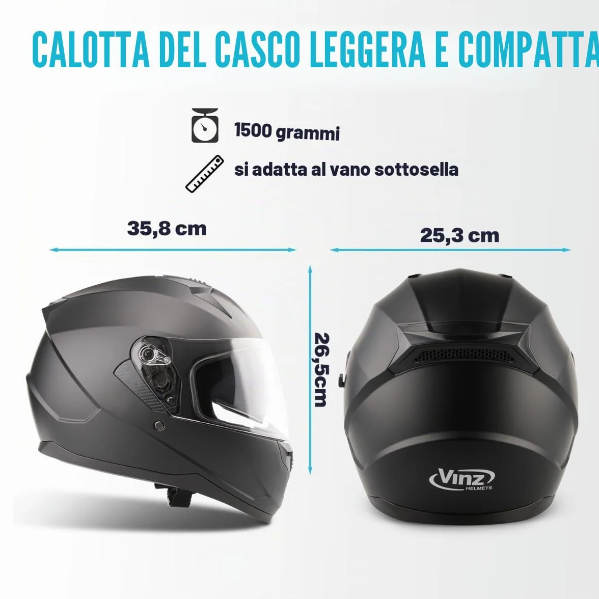 VINZ Kennet Casco Integrale Moto Donna Uomo XS-XXL ECE 22.06