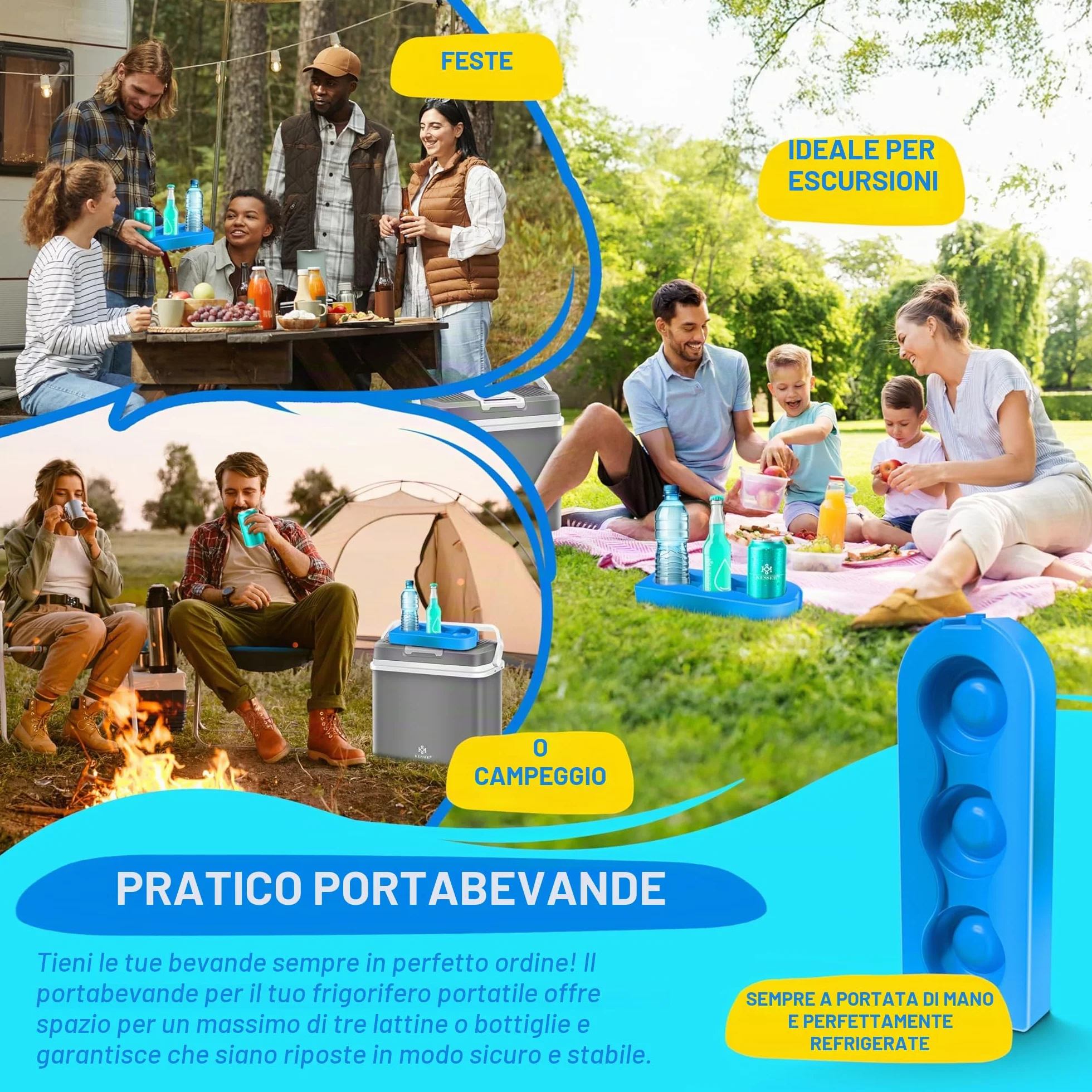 KESSER® Frigobox da 24 litri | RAFFREDDA e RISCALDA | Frigo box termoelettrico 12 volt e 230 volt con 2 batterie di raffreddamento | Mini frigo | per auto e campeggio | EEK A+++| Auto e campeggio