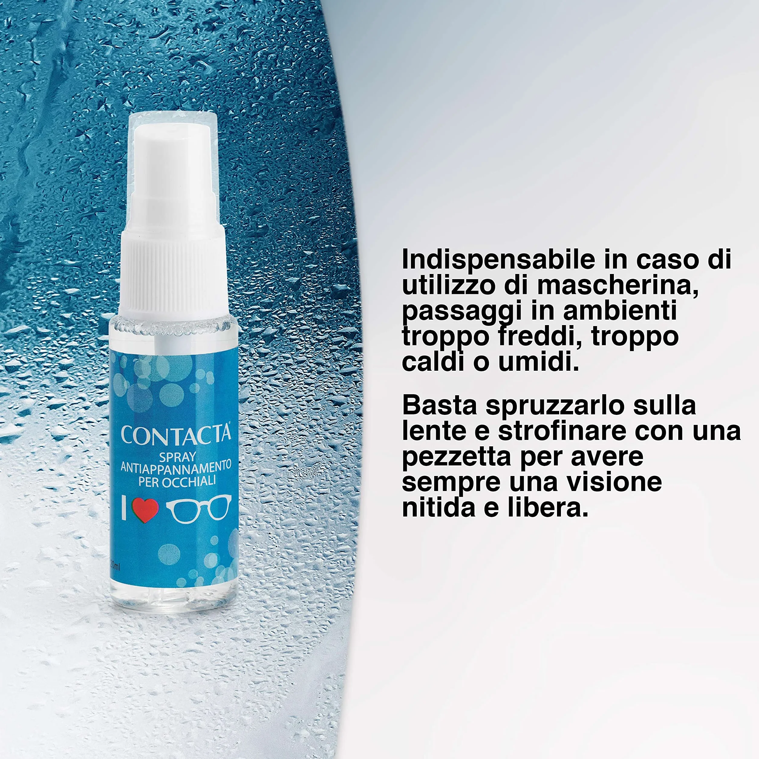 Contacta Antifog Spray Antiappannamento per Occhiali 20 ml