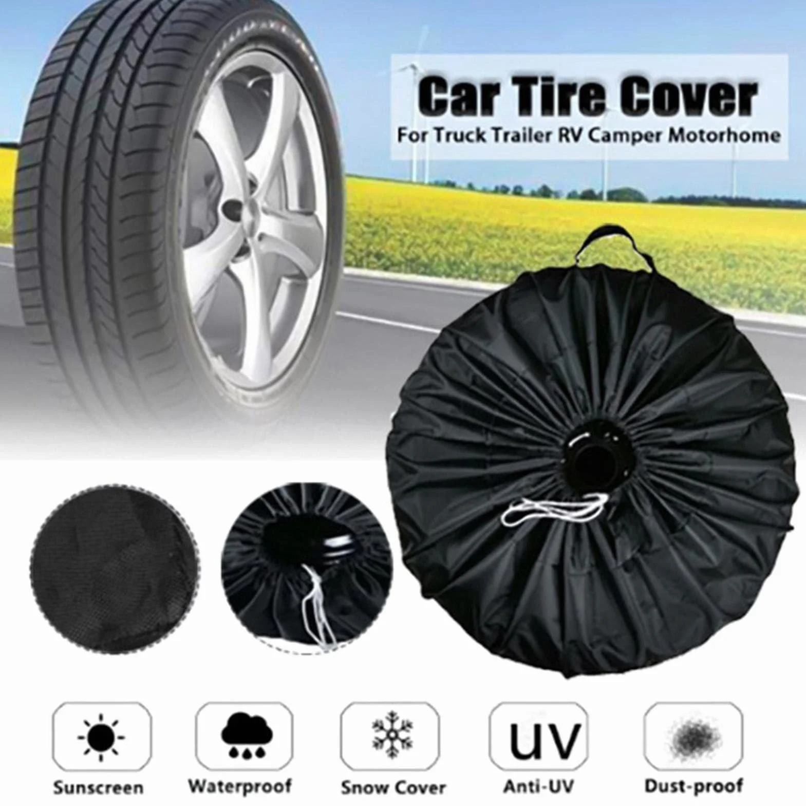 JINGLING Borsa Porta Gomme Copriruota di Scorta Wheel Bag Oxford Ruota Coperture Protezioni per Auto Camper