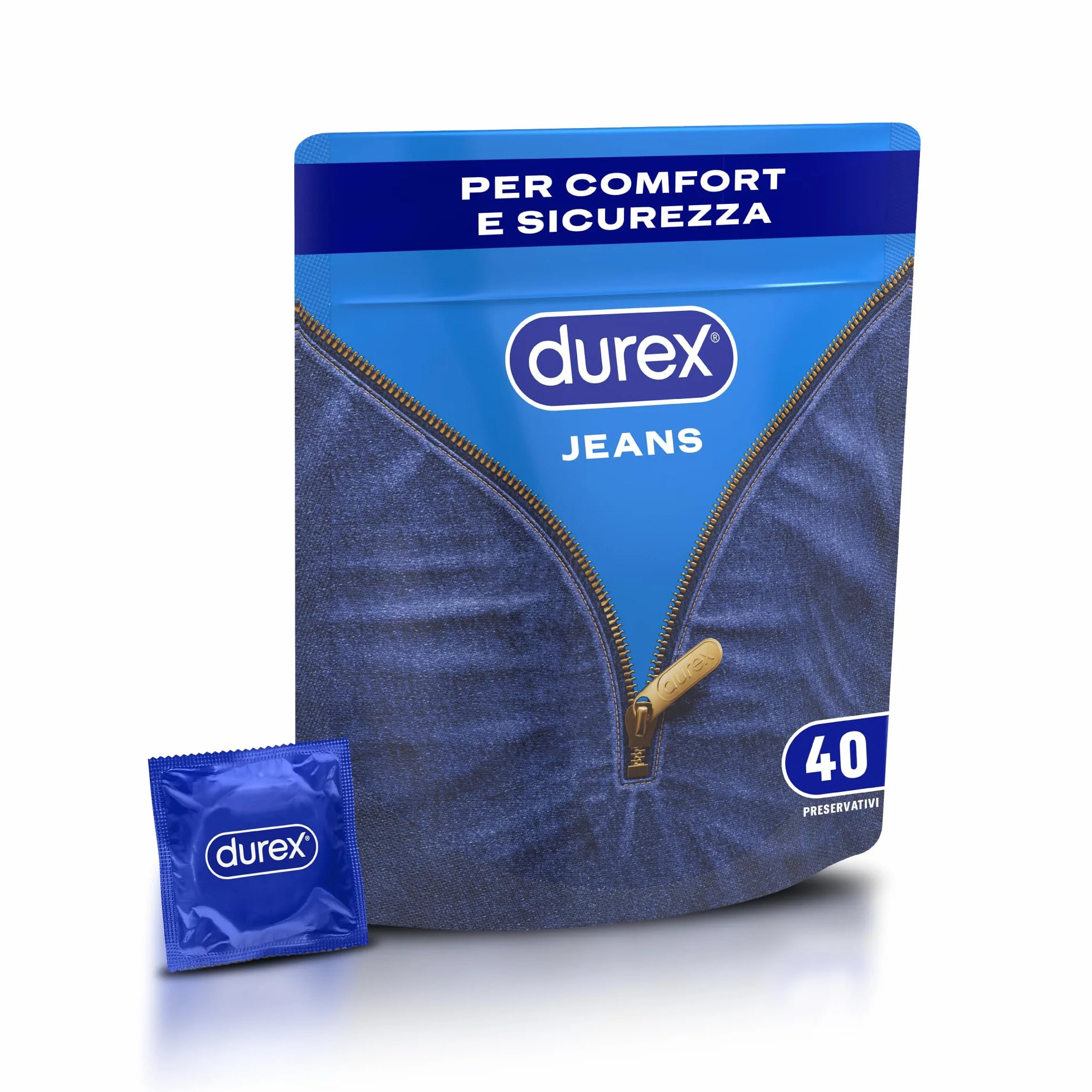 Durex Settebello Jeans Preservativi Classici Formato Convenienza 40 Profilattici