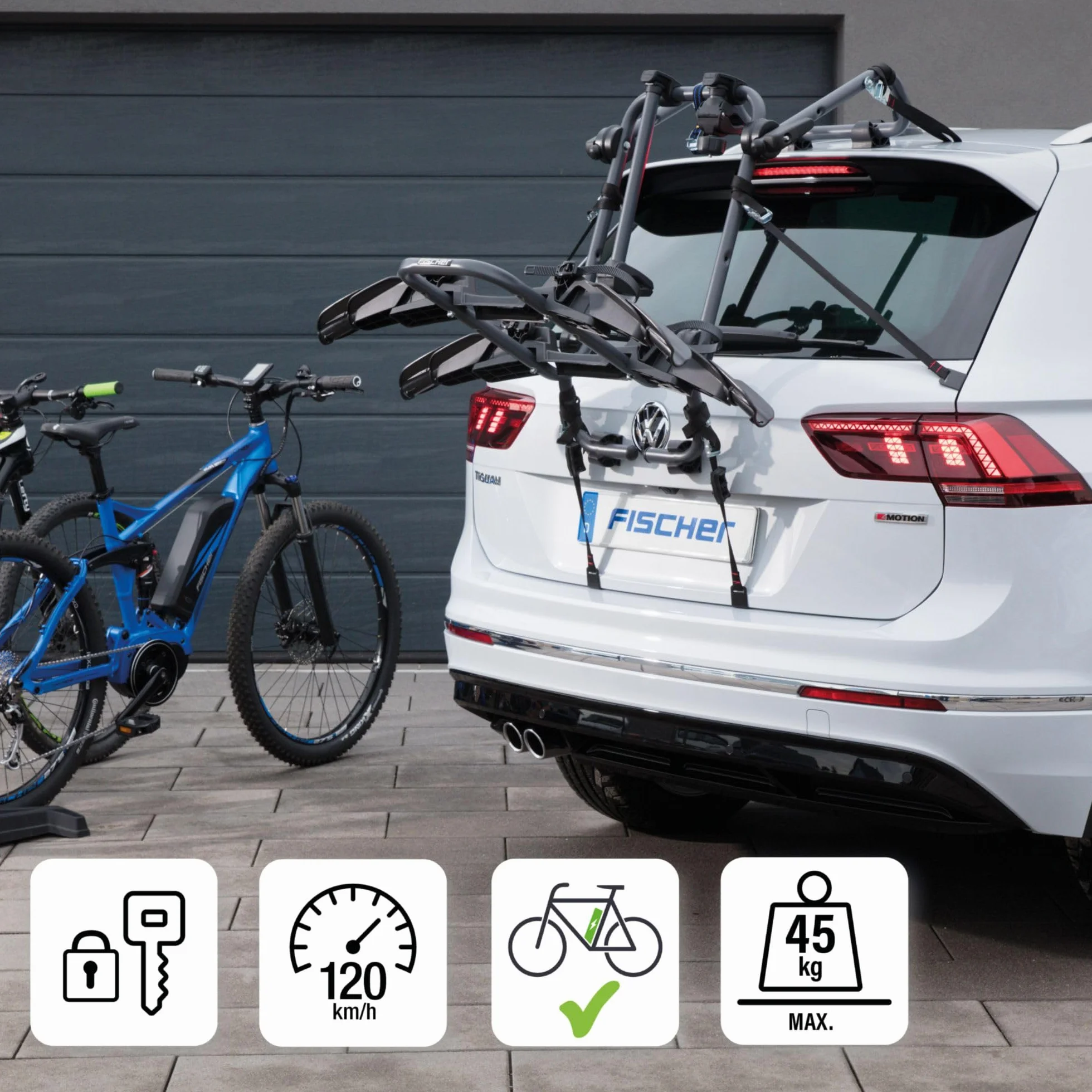 Fischer Portabici Posteriore Montaggio per Bagagliaio