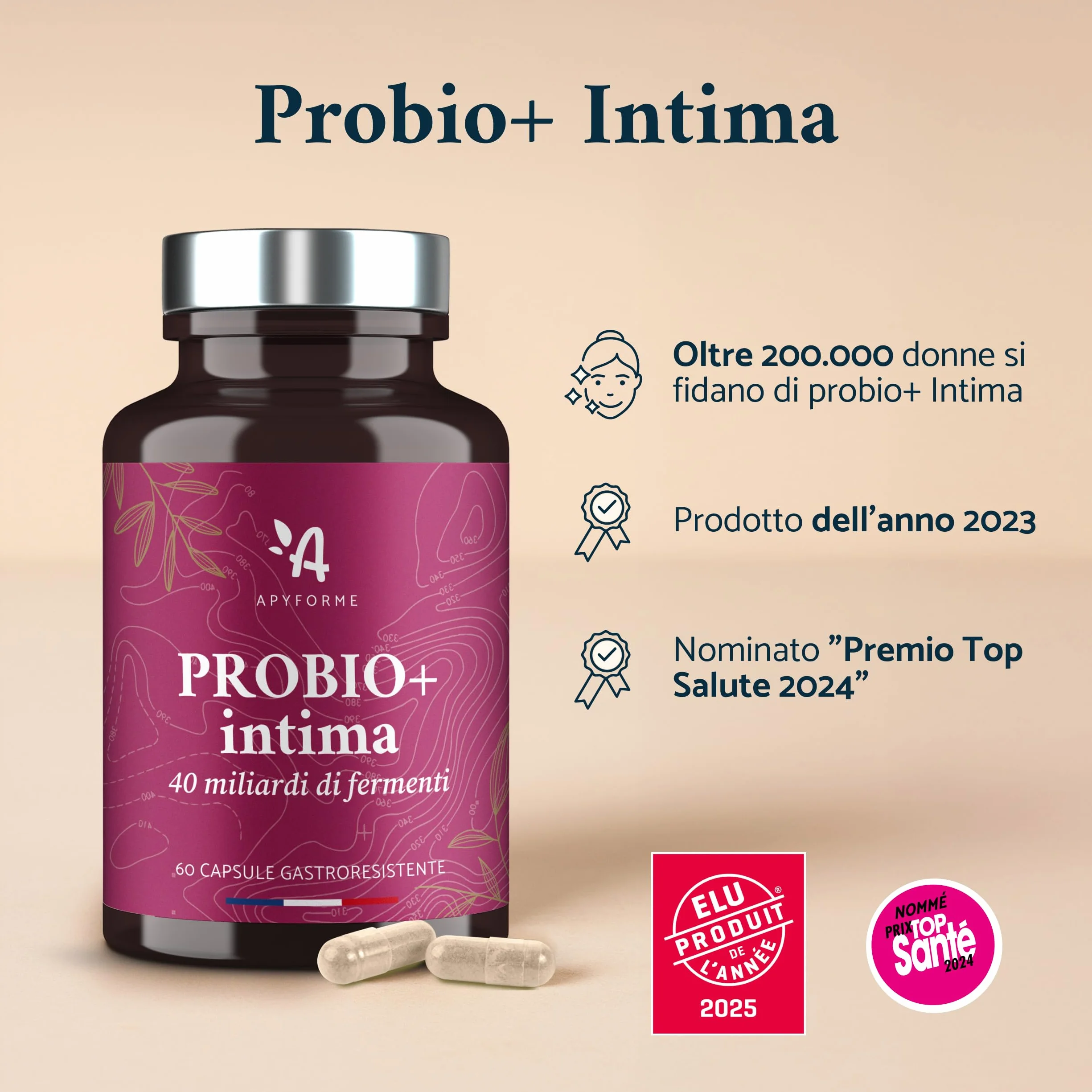 Probio+ Intima Probiotici Donna Flora Intima 40 Miliardi UFC 4 Ceppi Lactobacillus 60 Capsule Gastroresistenti