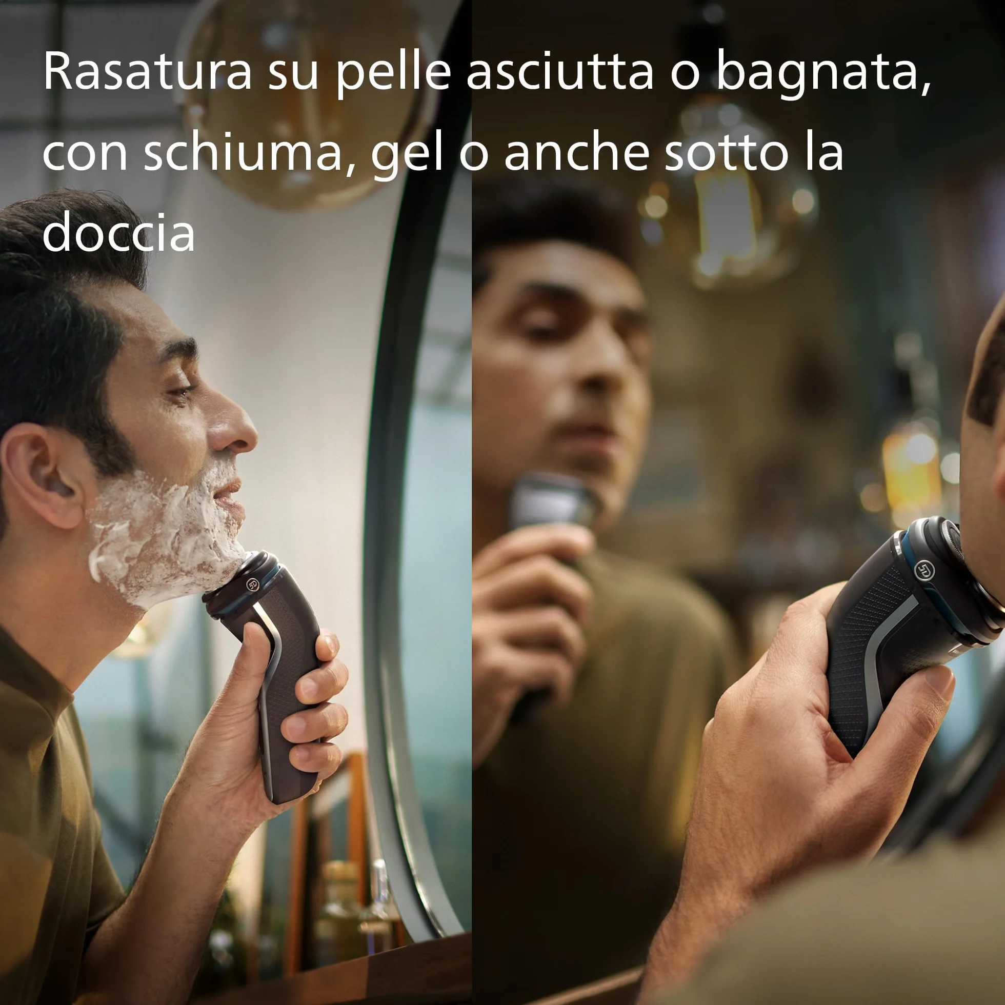 Philips Serie 3000 Rasoio Elettrico Wet & Dry Uomo SkinProtect Deep Black S3241/12