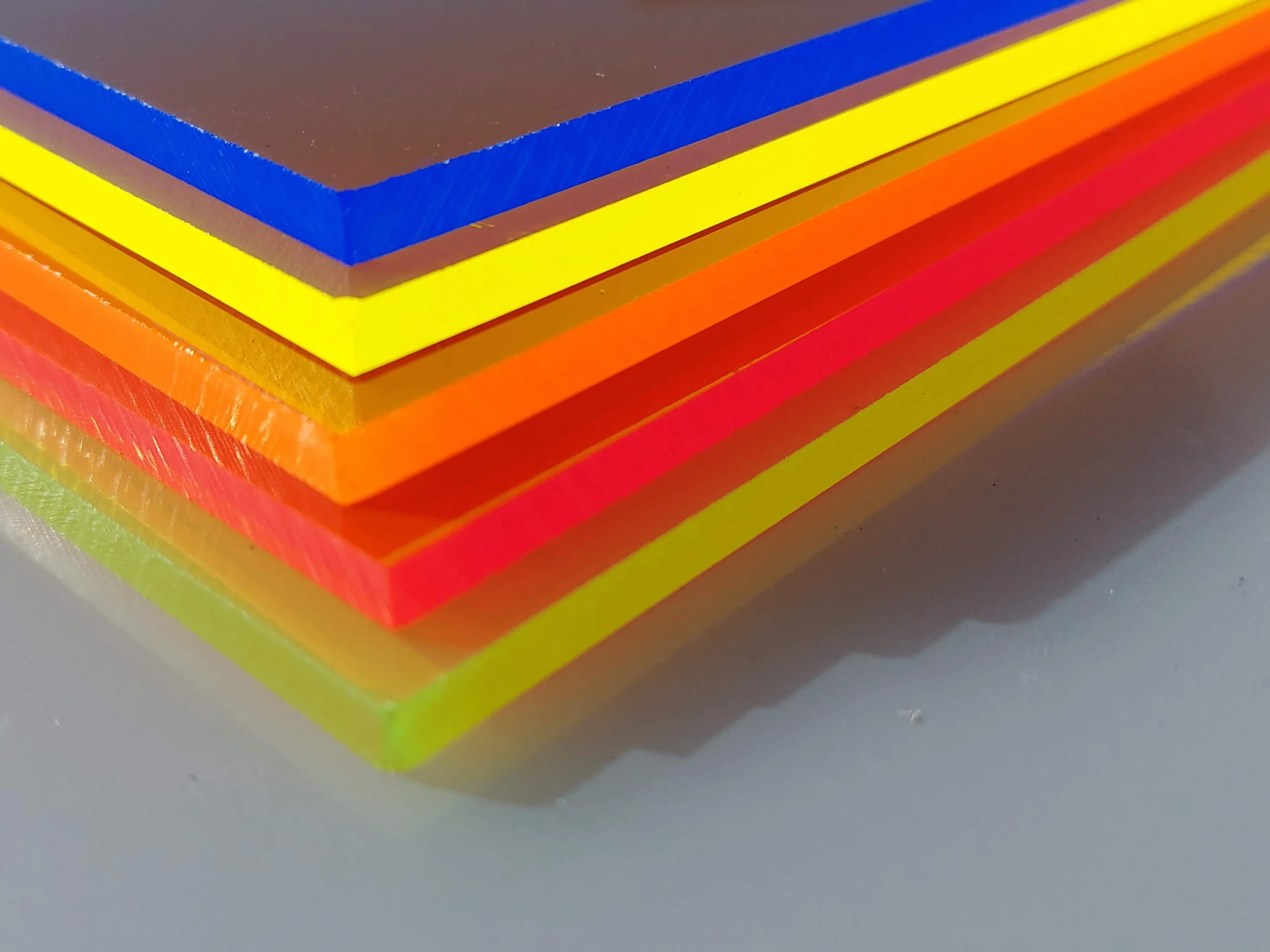 Lastre Acrilico 500 x 500 x 5 mm Fluorescente Rosso Piastra