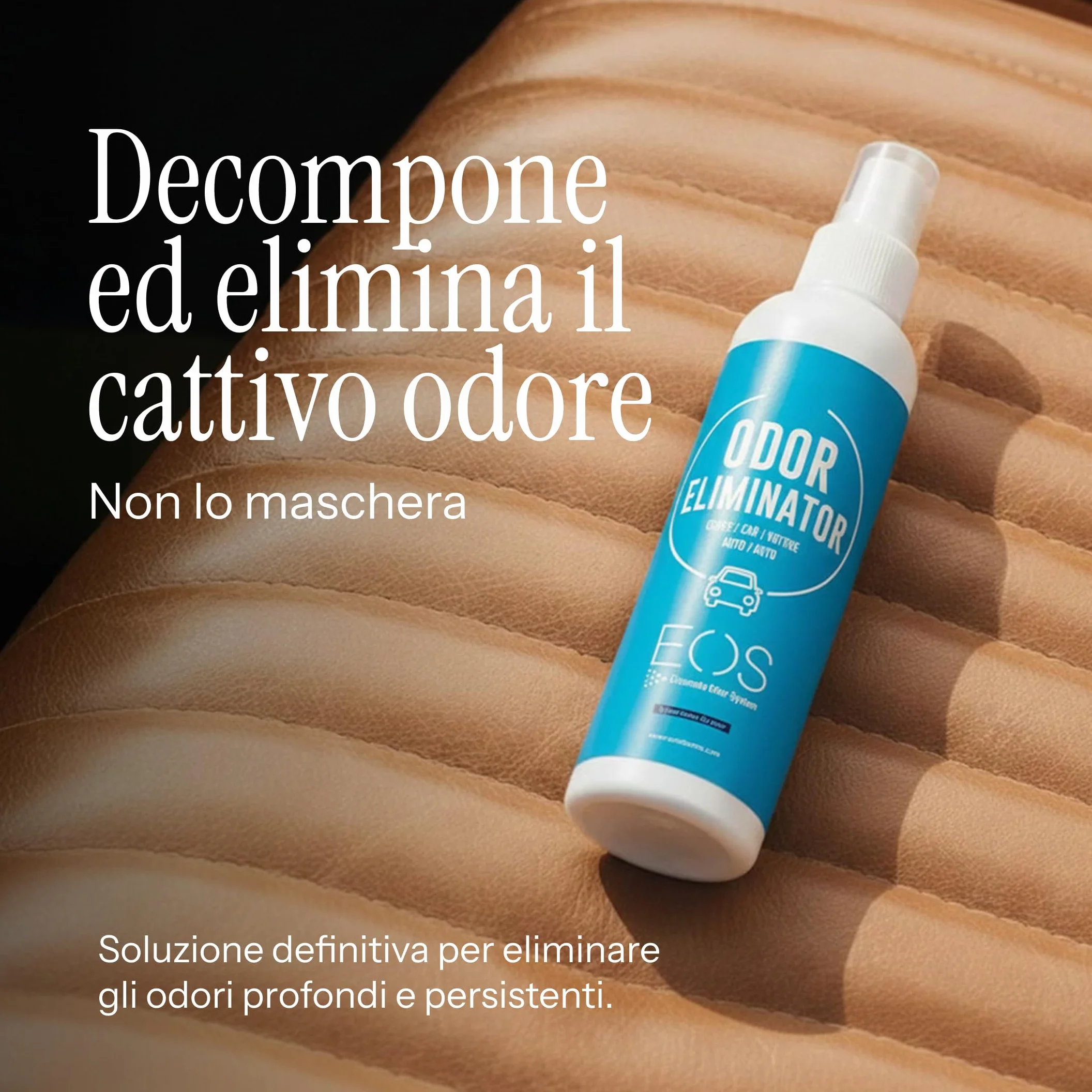 EOS Elimina Odori Auto Spray Neutralizzatore Odori Fumo Sudore Animali Deodorante Auto Interni Tessuti Profumatore Nuovo Fresco 1 Pezzo