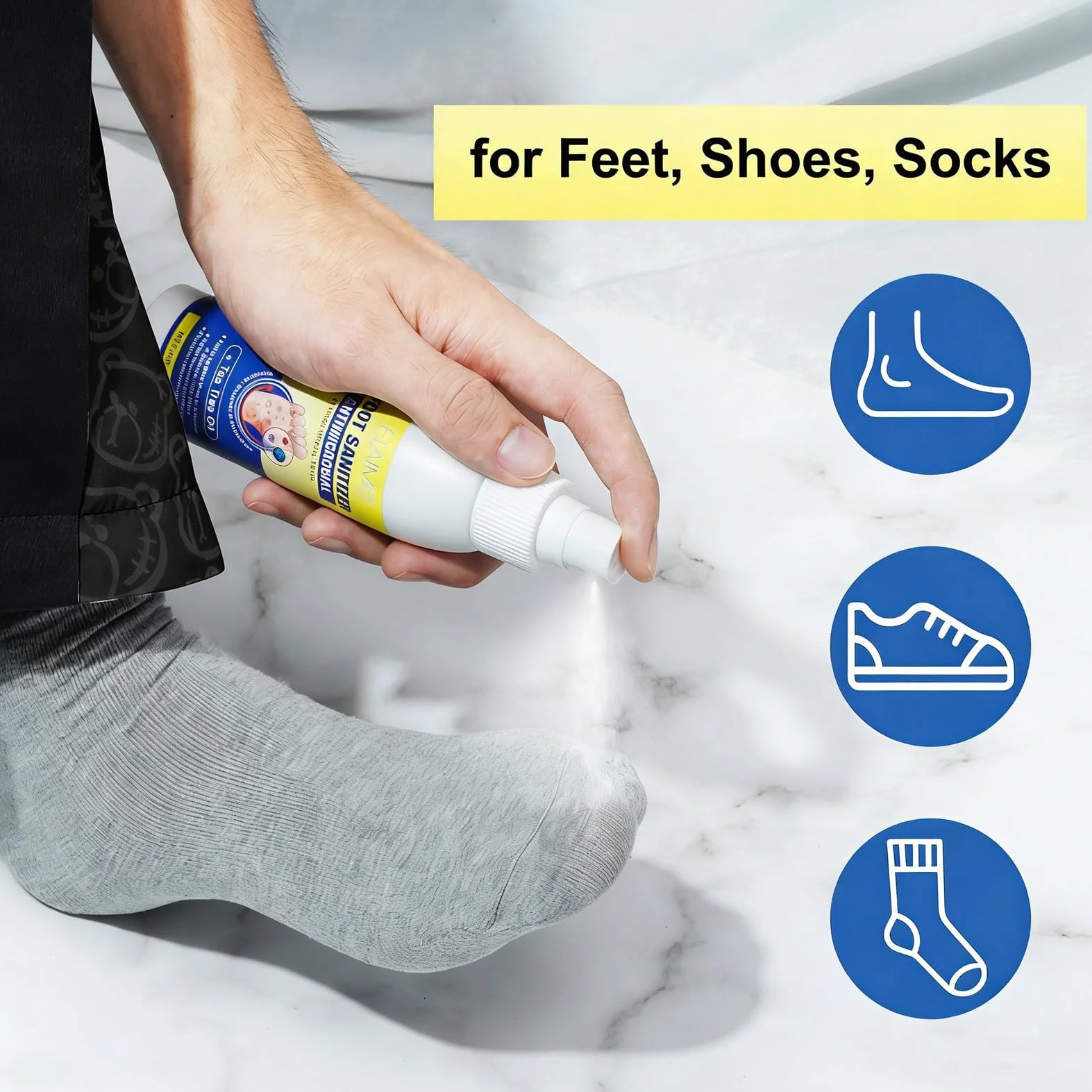 Spray per piedi olio albero del tè 120 ml antimicotico prevenzione piede d'atleta elimina odore