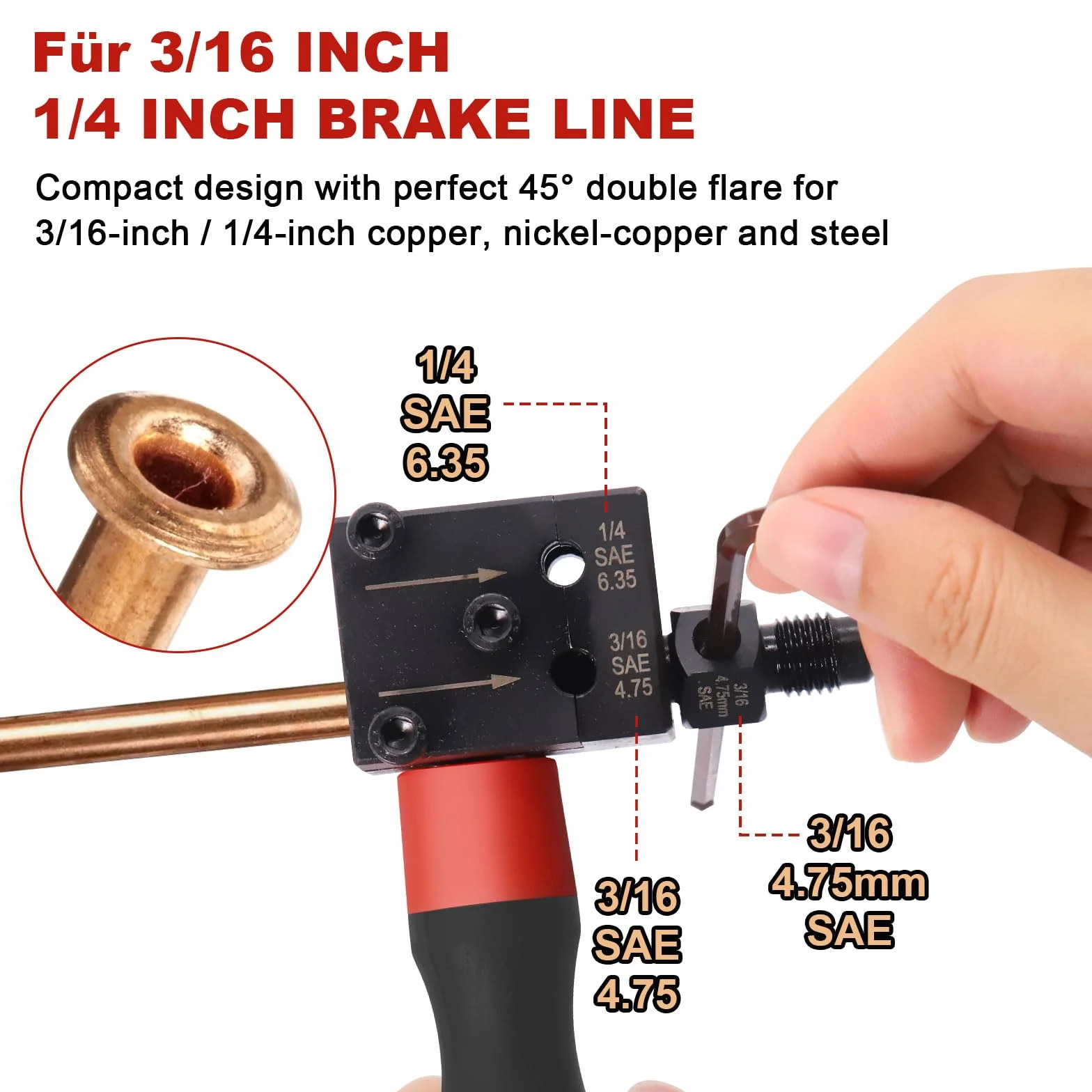 RUIZHI tubo del freno set con chiave 2 in 1 per sistemi frenatura idraulici 4,75 mm 6,35 mm