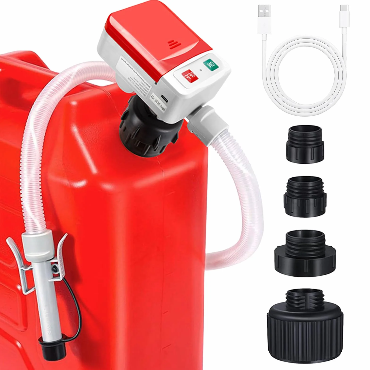 Pompa del carburante con sensore di arresto automatico 12 l/min USB elettrica a benzina 4 adattatori tubo