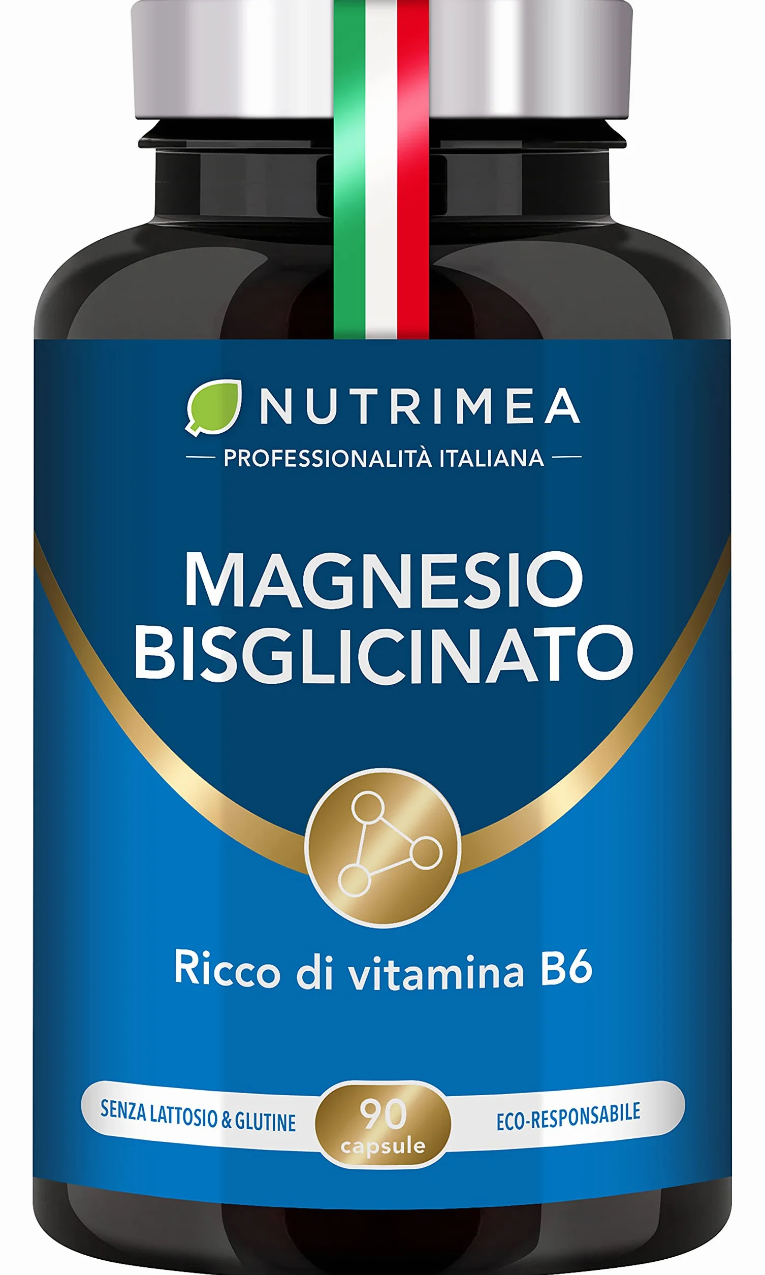 Magnesio Bisglicinato Chelato con Vitamina B6 90 Capsule Vegetali Nutrimea