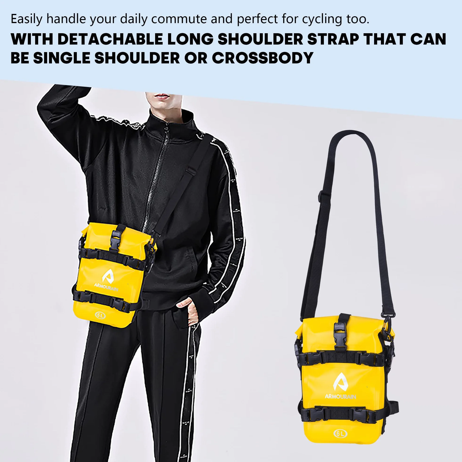 Borse per paraurti per moto in PVC impermeabili 12 L giallo