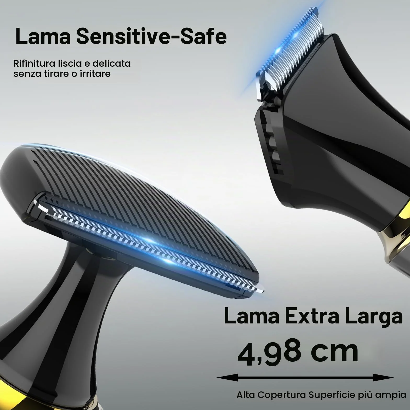 Hatteker Rasoio elettrico da uomo 4 in 1 impermeabile con braccio ausiliario allungabile