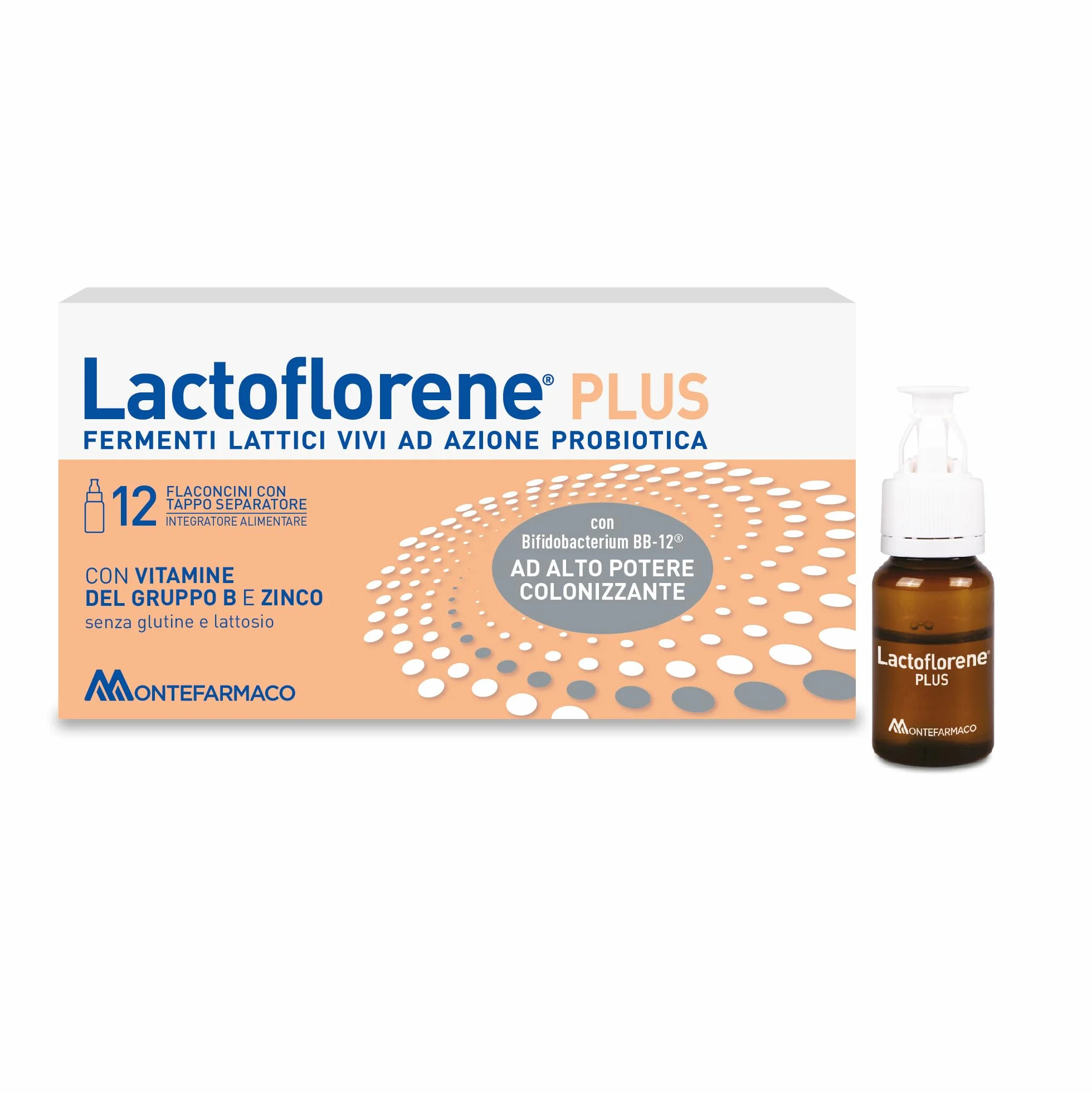 Lactoflorene Plus Probiotici Fermenti Lattici Integratore Adulti Zinco Vitamina B Flora Intestinale 12 Flaconcini