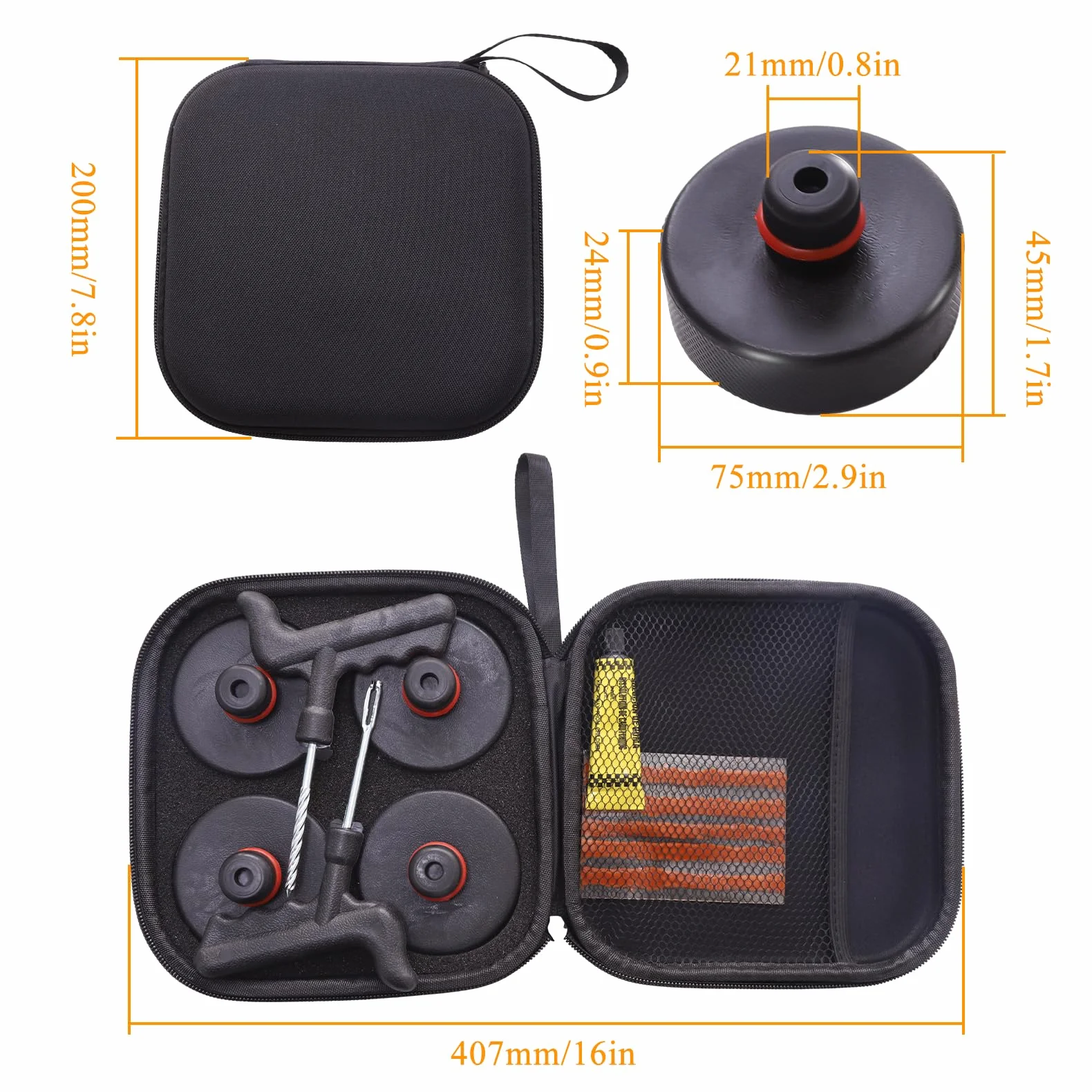 Tesla Model 3 S X Y Jack Pad Gomma Valigetta Stoccaggio 4 Rondelle Accessori