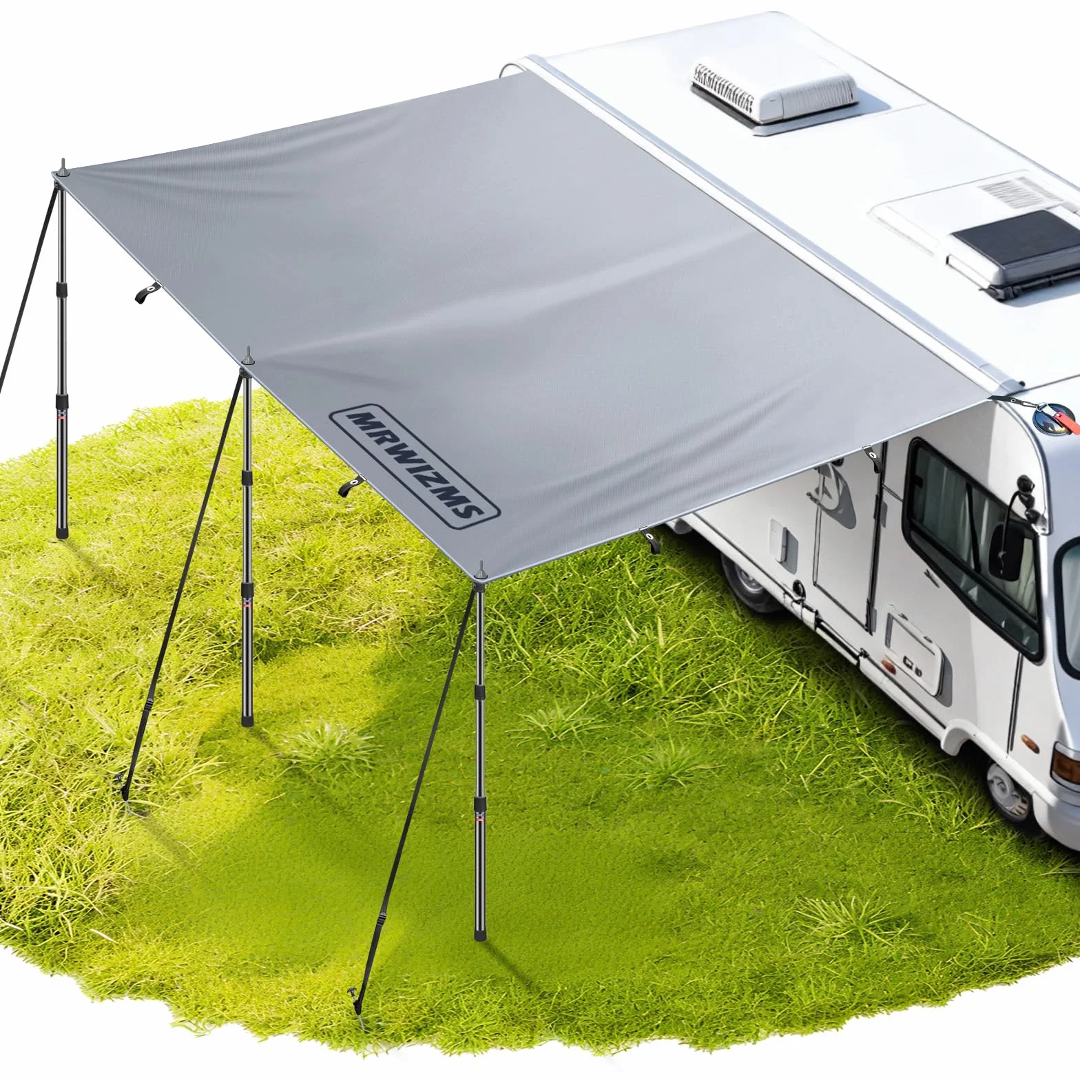 Tenda da sole con listello, Tendalino Camper, Tendalino Auto, Doppia Bordatura 4.7-7mm, Auto Laterale 3x240m, Resistente Allo Strappo, Impermeabile, Per Camper Roulotte