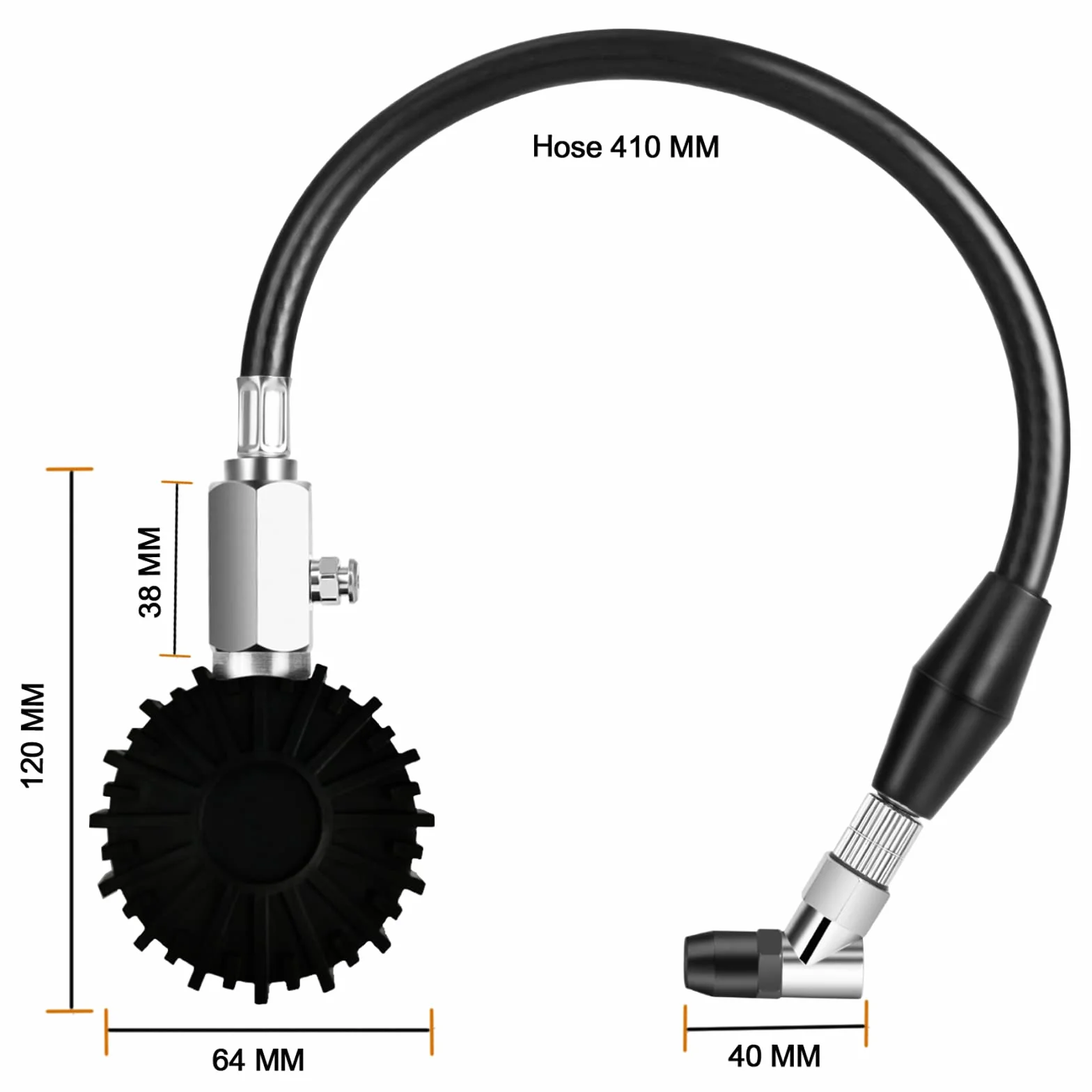 ATsafepro Manometro per Pneumatici 7 bar/100 psi Glow in The Dark Quadrante 2,5" Tubo Flessibile Analogico