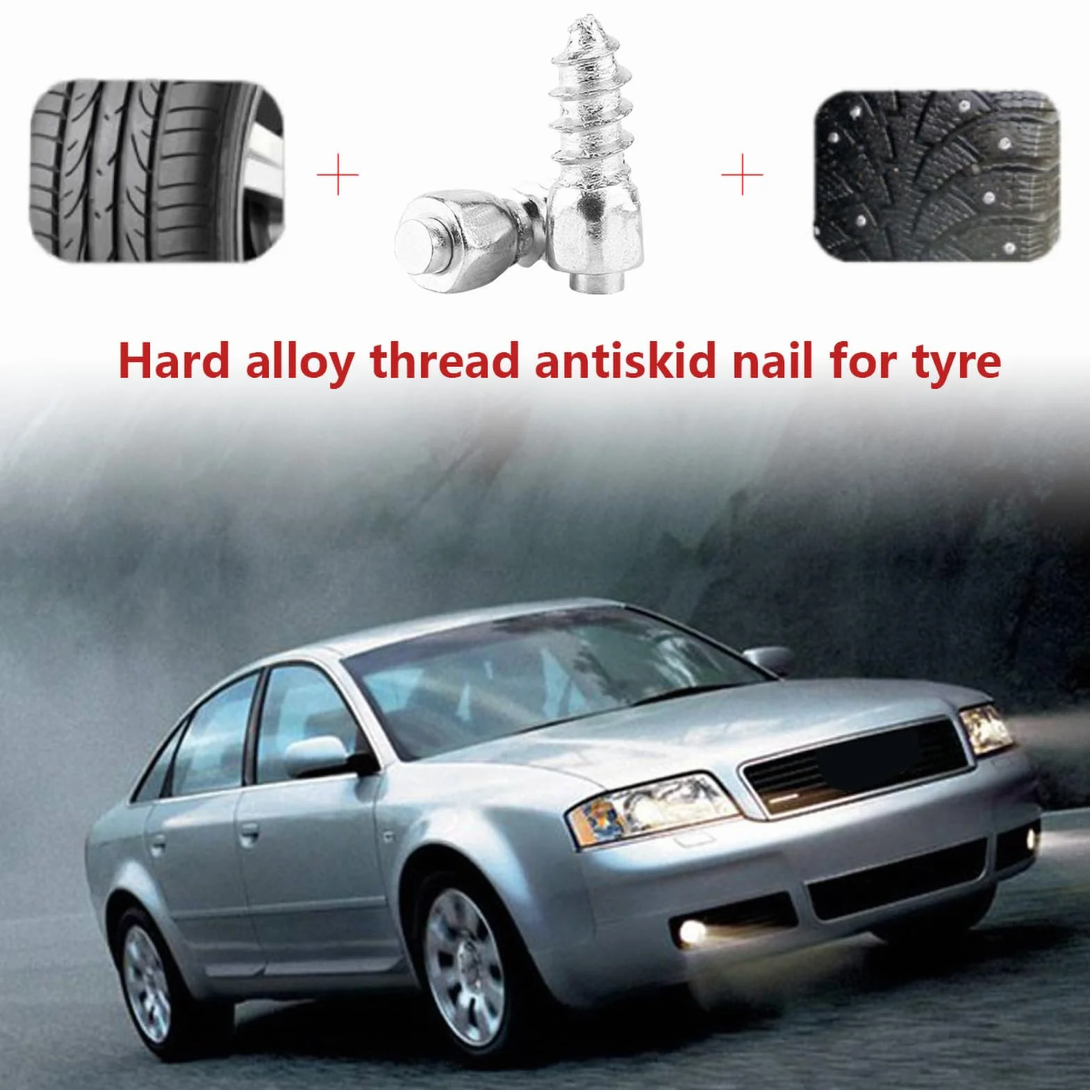 Auto12mm vite antiscivolo vite prigioniera, 100 pezzi 12mm per auto SUV ATV Vite antiscivolo per ruote per pneumatici neve Punte per pneumatici Trim Accessori per auto
