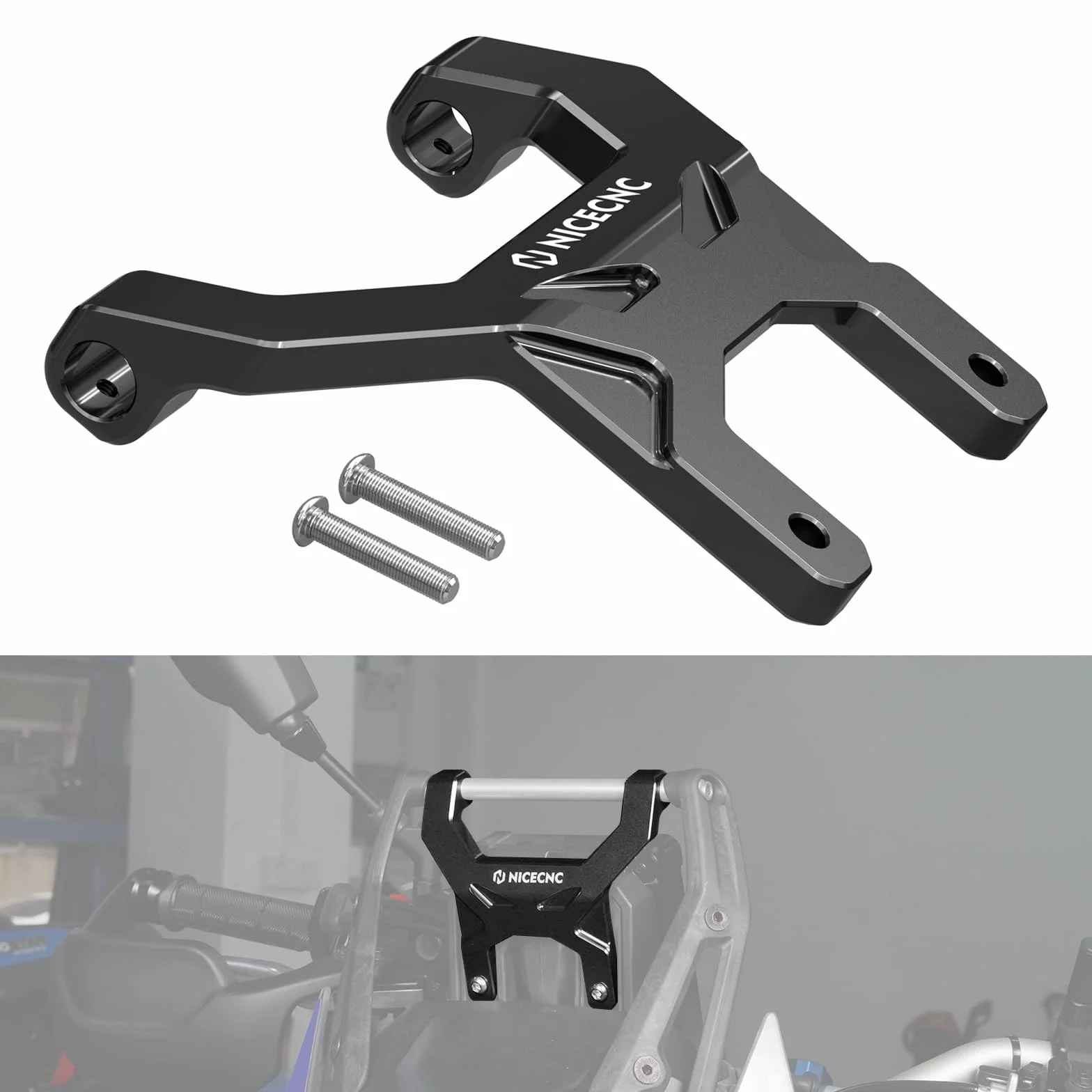 NICECNC Stabilizzatore per cruscotto nero Yamaha Tenere 700 XTZ700 2019-2024 lega di alluminio