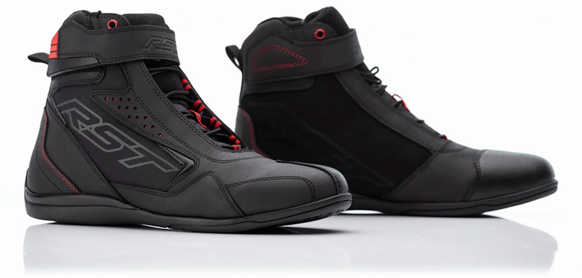 RST Frontier Scarpe da moto da donna, nero/rosso, 38