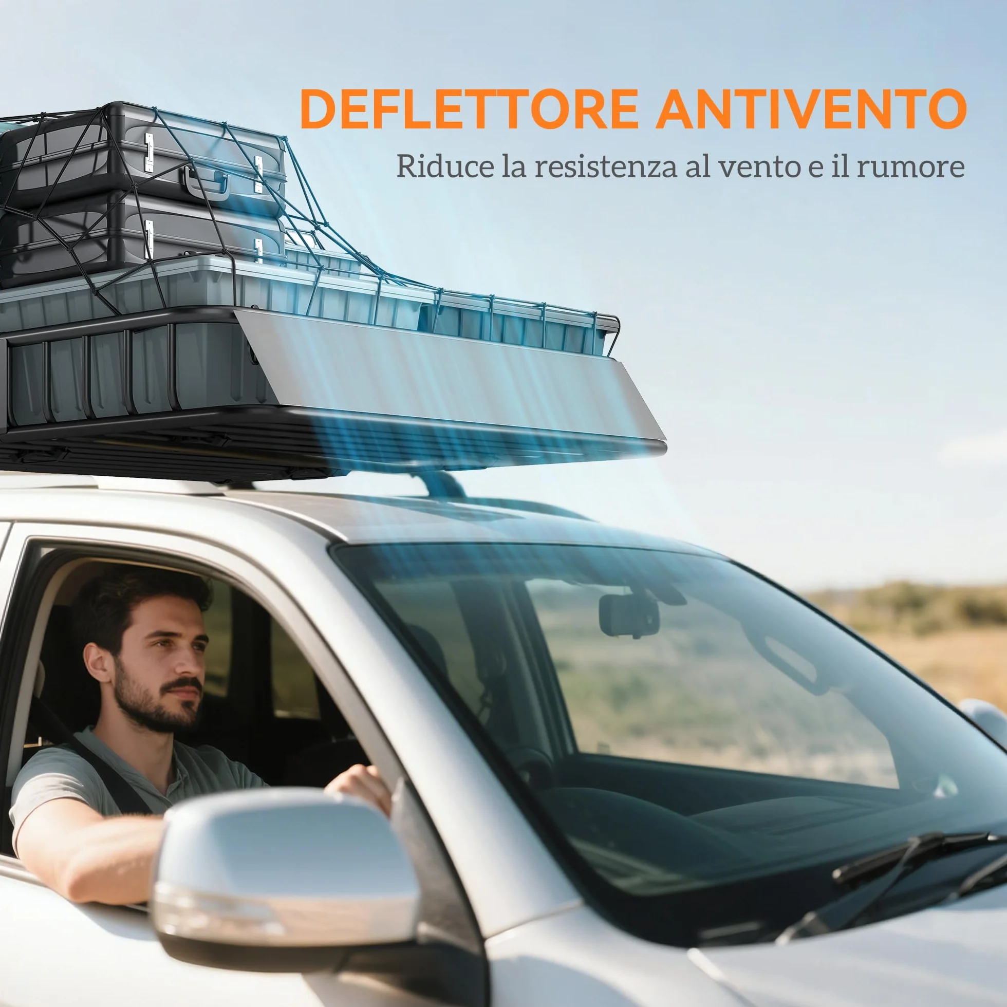 HOMCOM Portapacchi Auto Tetto da 90.7 kg, Cestello Portapacchi Auto Universale con Deflettori, Barre Laterali, Portabagagli in Acciaio, per SUV, Pickup, Fuoristrada, Berline, 110.5x99.5x18.5 cm, Nero