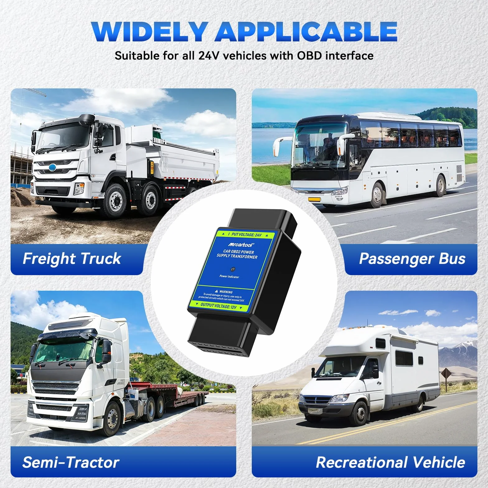 Alimentatore OBD2 24V a 12V Convertitore di Tensione 16 Pin MRCARTOOL