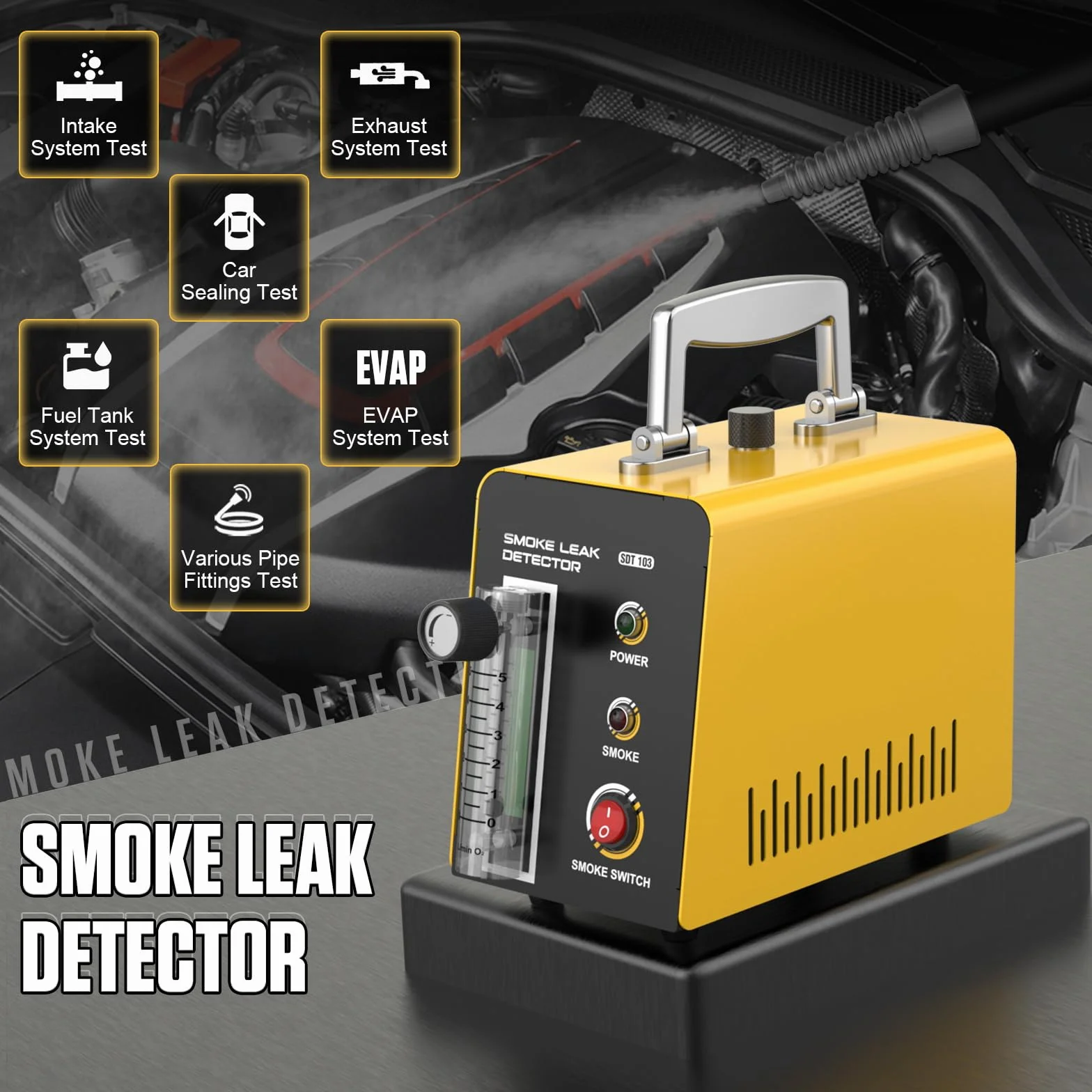Rilevatore di Perdite per Macchine del Fumo Automobilistiche - Tester di Tenuta per Tubi del Carburante BELEY EVAP per Testare la Tenuta all'aria dei Sistemi Tubazioni Automobilistiche,per Veicoli 12V