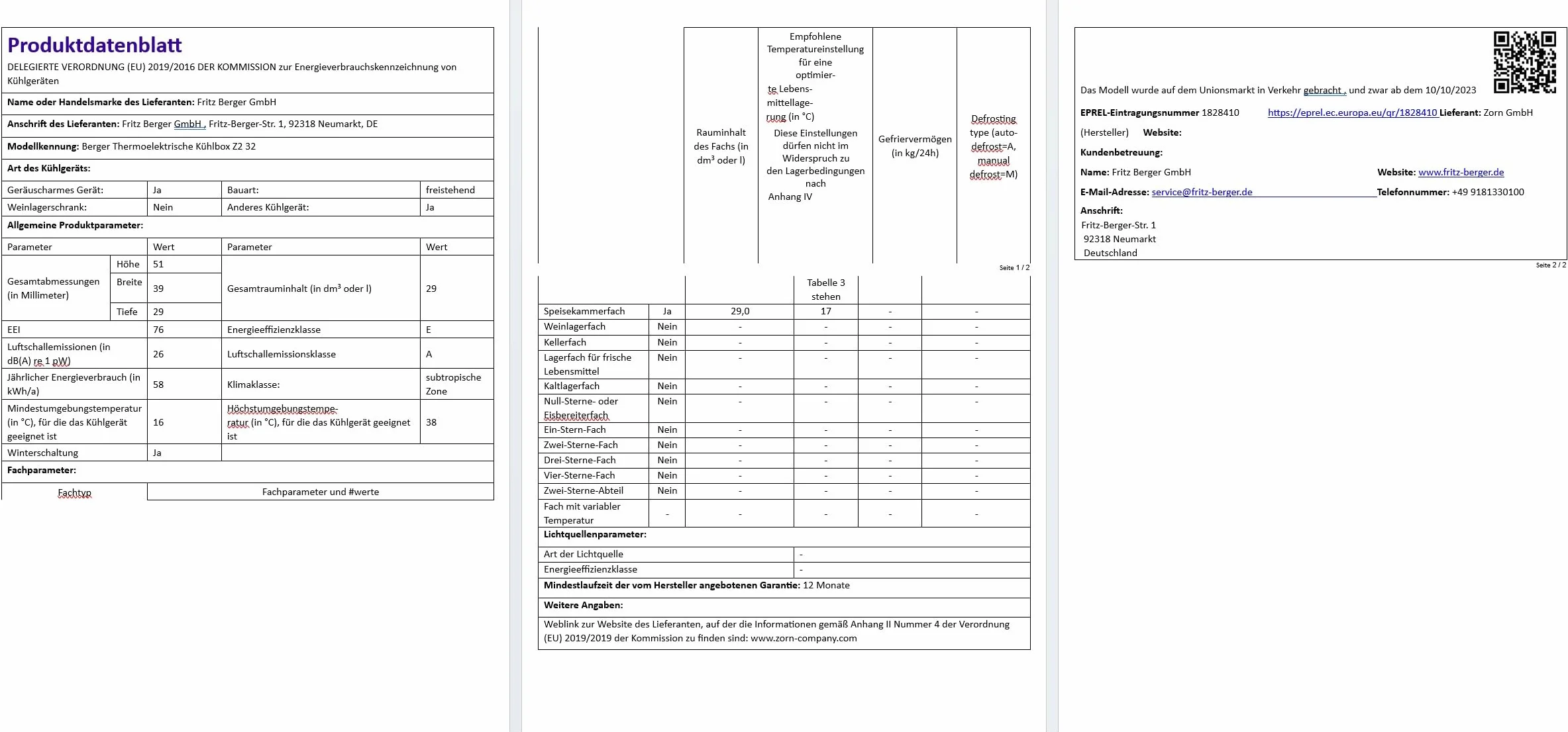 BERGER Frigorifero Elettrico Portatile 30L Mini Frigo Caldo e Freddo 230V 12V per Auto Camper Campeggio