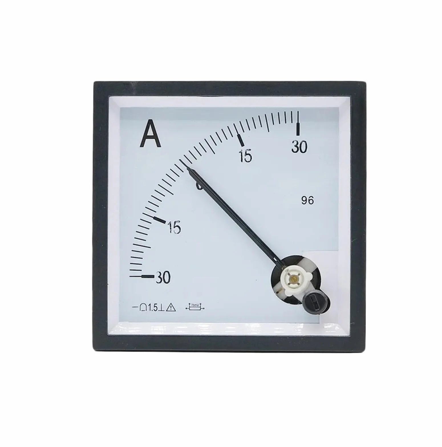 amperometro SQ-96 DC Puntatore Tipo 30A -0-30A 100A -0-100A Amperometro analogico Pannello Misuratore di Corrente AMP 75mv 96x96mm(30A -0-30A)